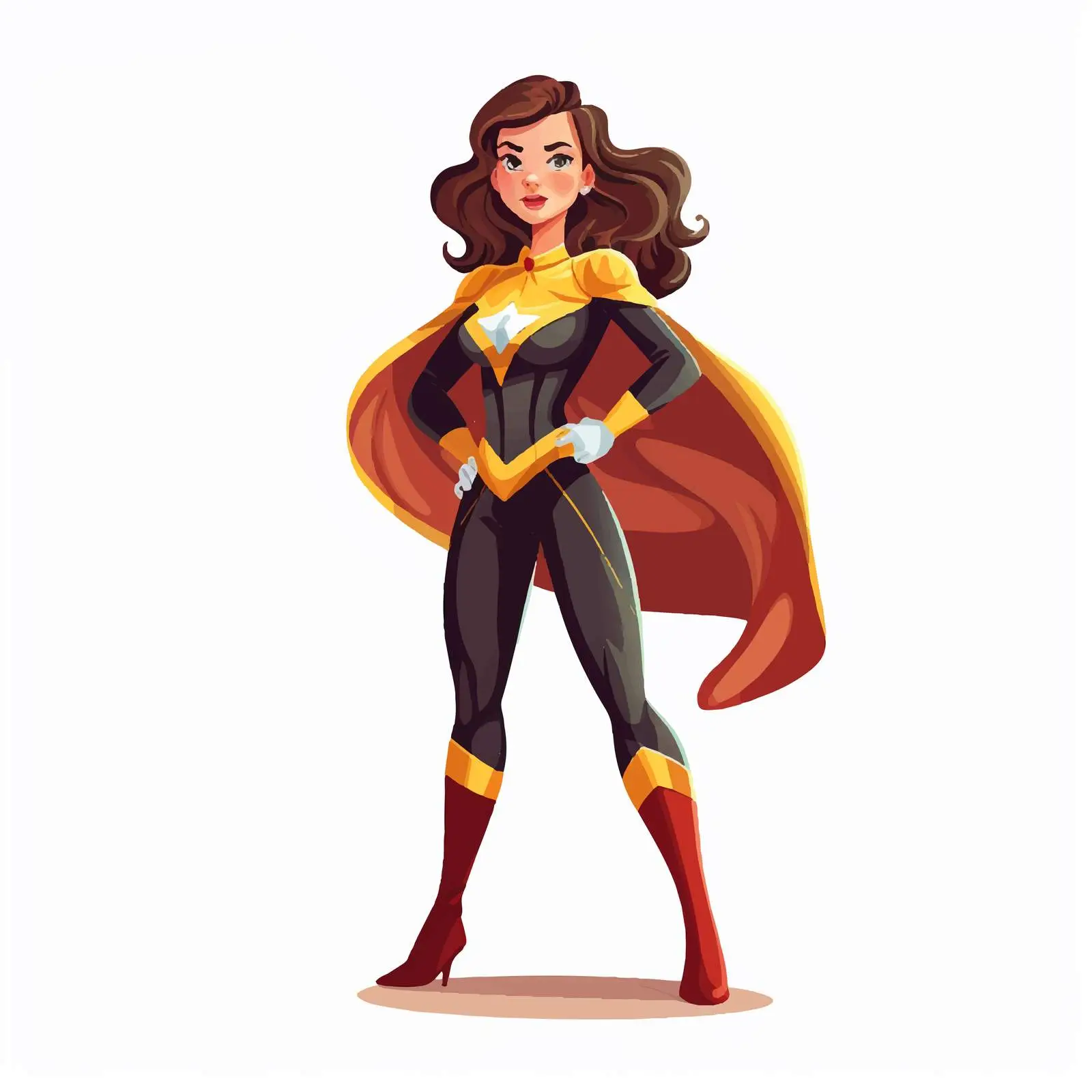 Brunette Female Superhero Vector Art — free download from Dotvec