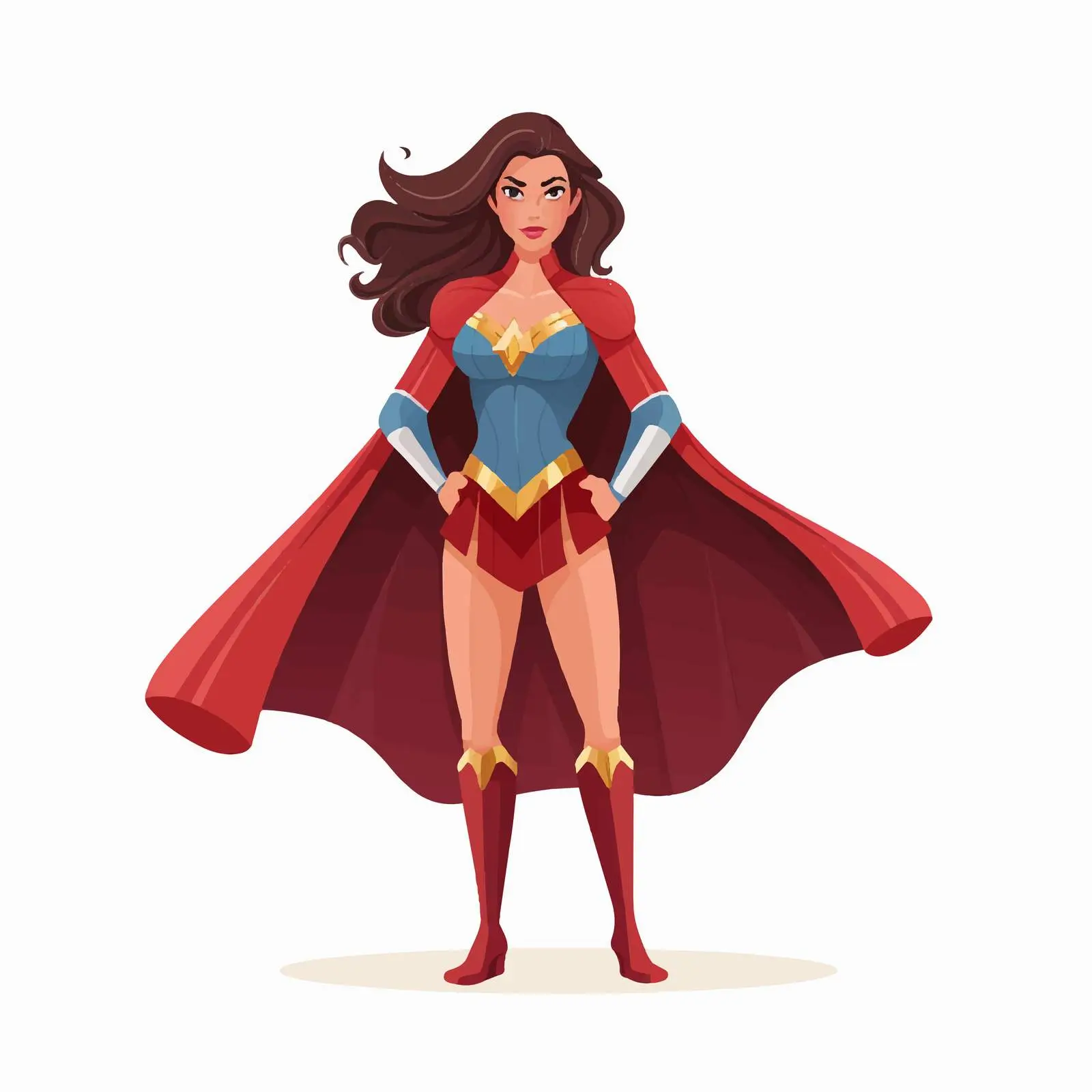 Brunette Female Superhero with Muscles — free download from Dotvec
