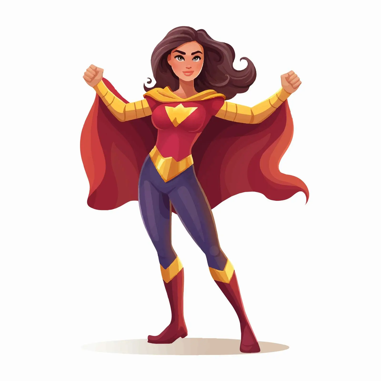 Brunette Female Superhero Vector Illustration — free download from Dotvec