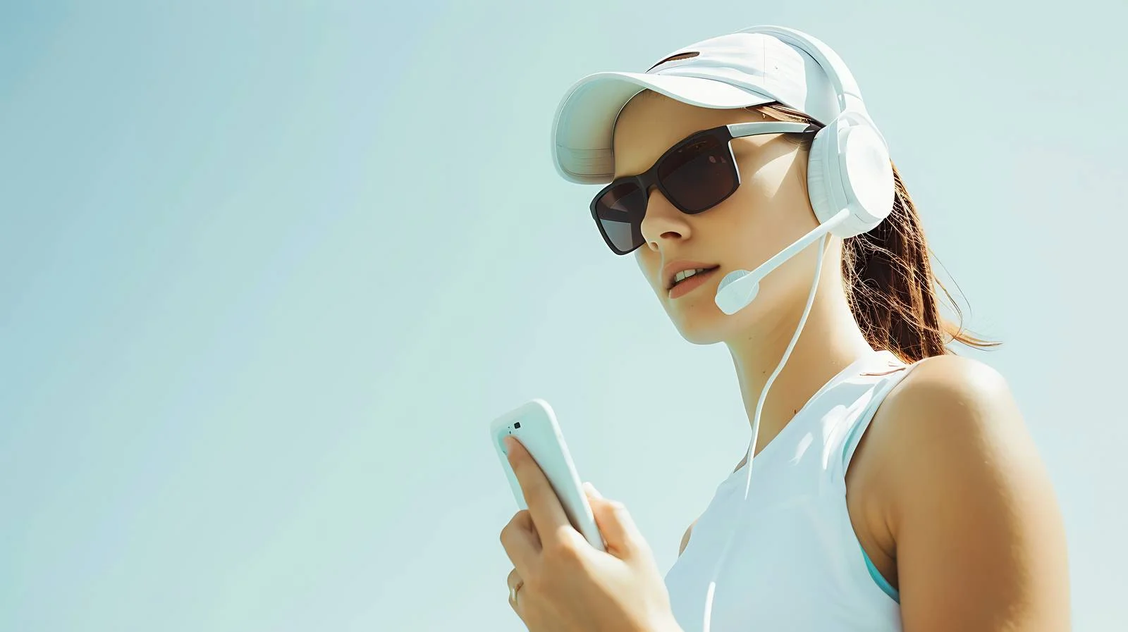 Tennis Player Multitasking on Smartphone — free download from Dotvec