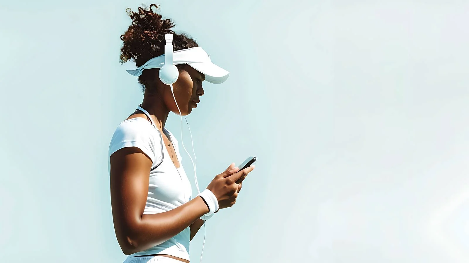 Tennis Player Multitasking with Smart Phone — free download from Dotvec