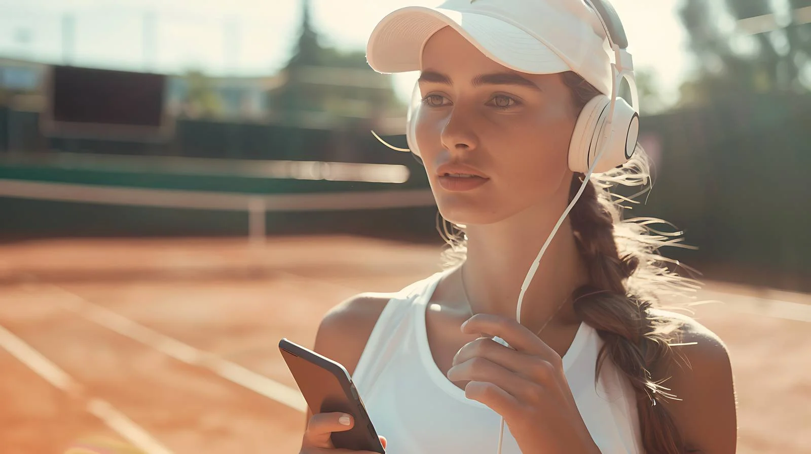 Tennis Player Multitasking with Smartphone — free download from Dotvec