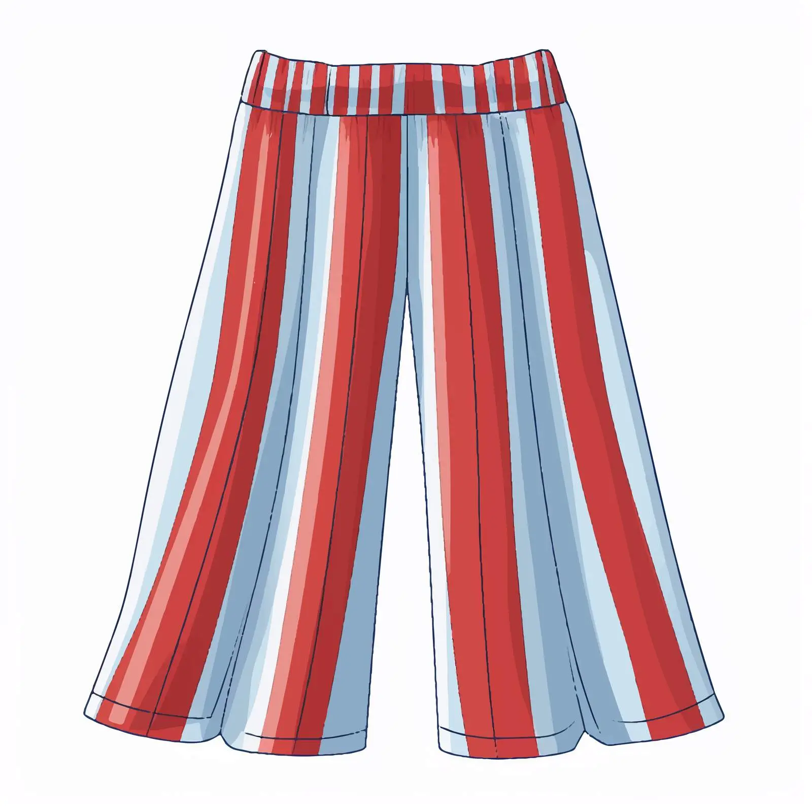 Casual Wide-Leg Striped Trousers for Women — free download from Dotvec