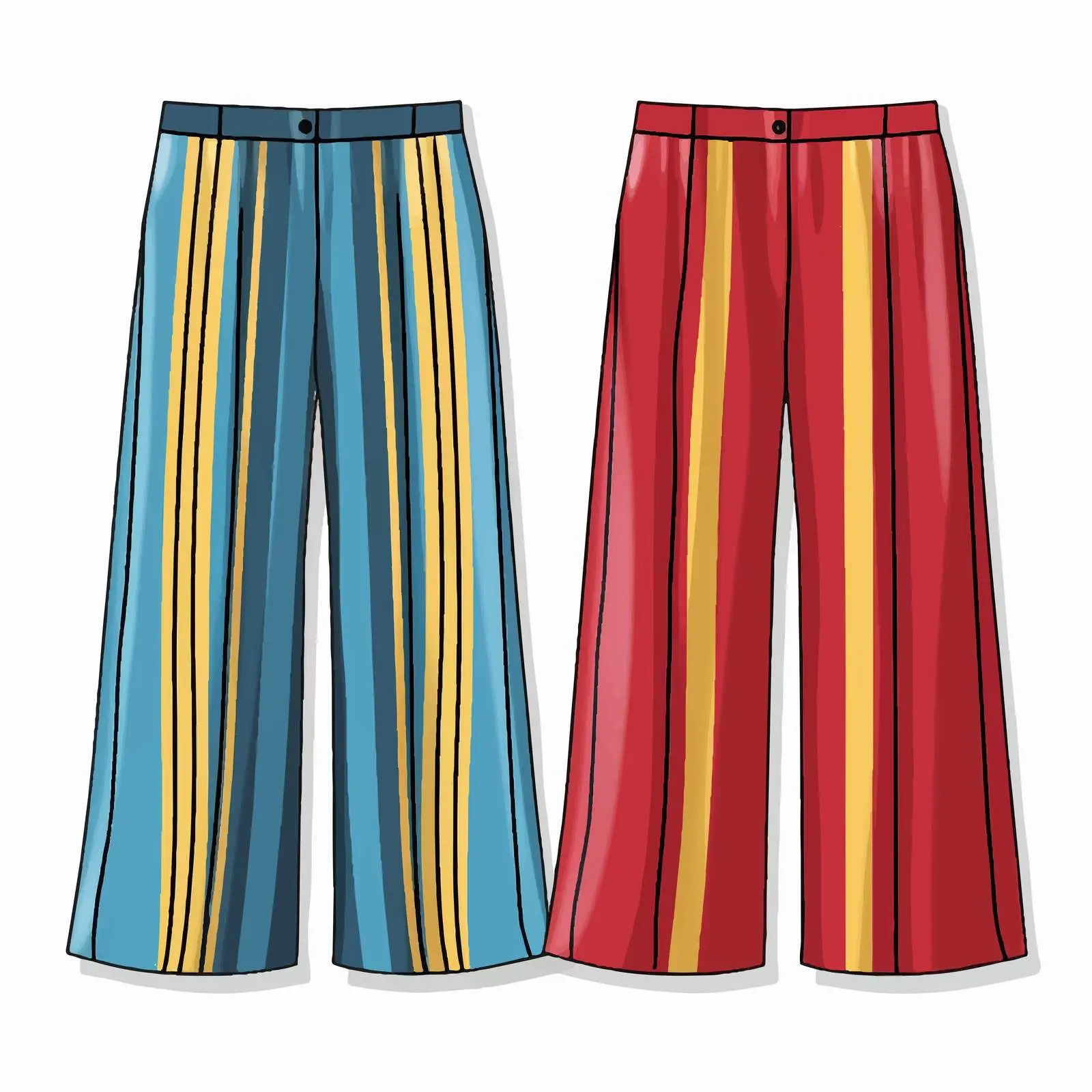 Casual Wide-Leg Women's Striped Trousers — free download from Dotvec