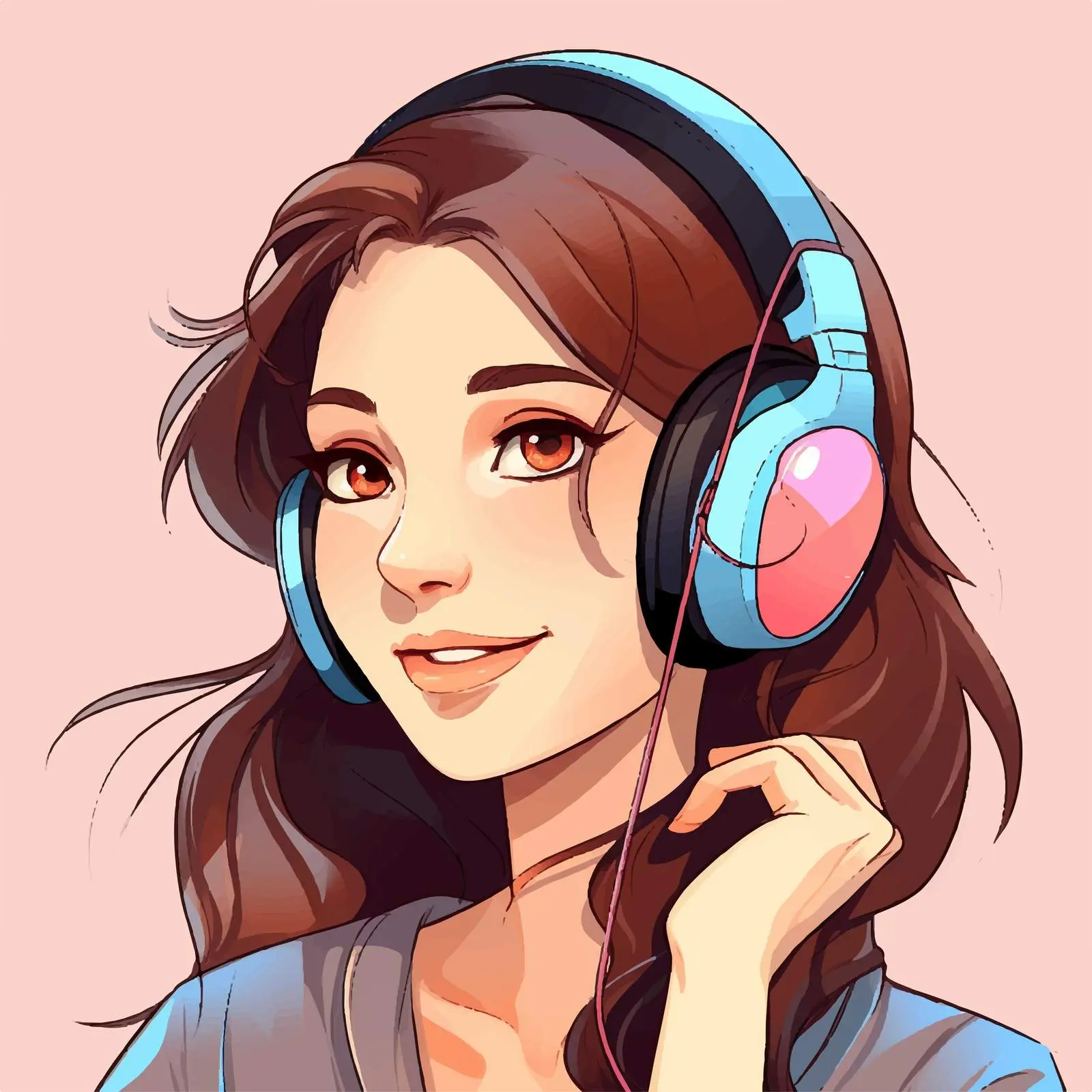 Youth Female Listening to Music with Headset — free download from Dotvec