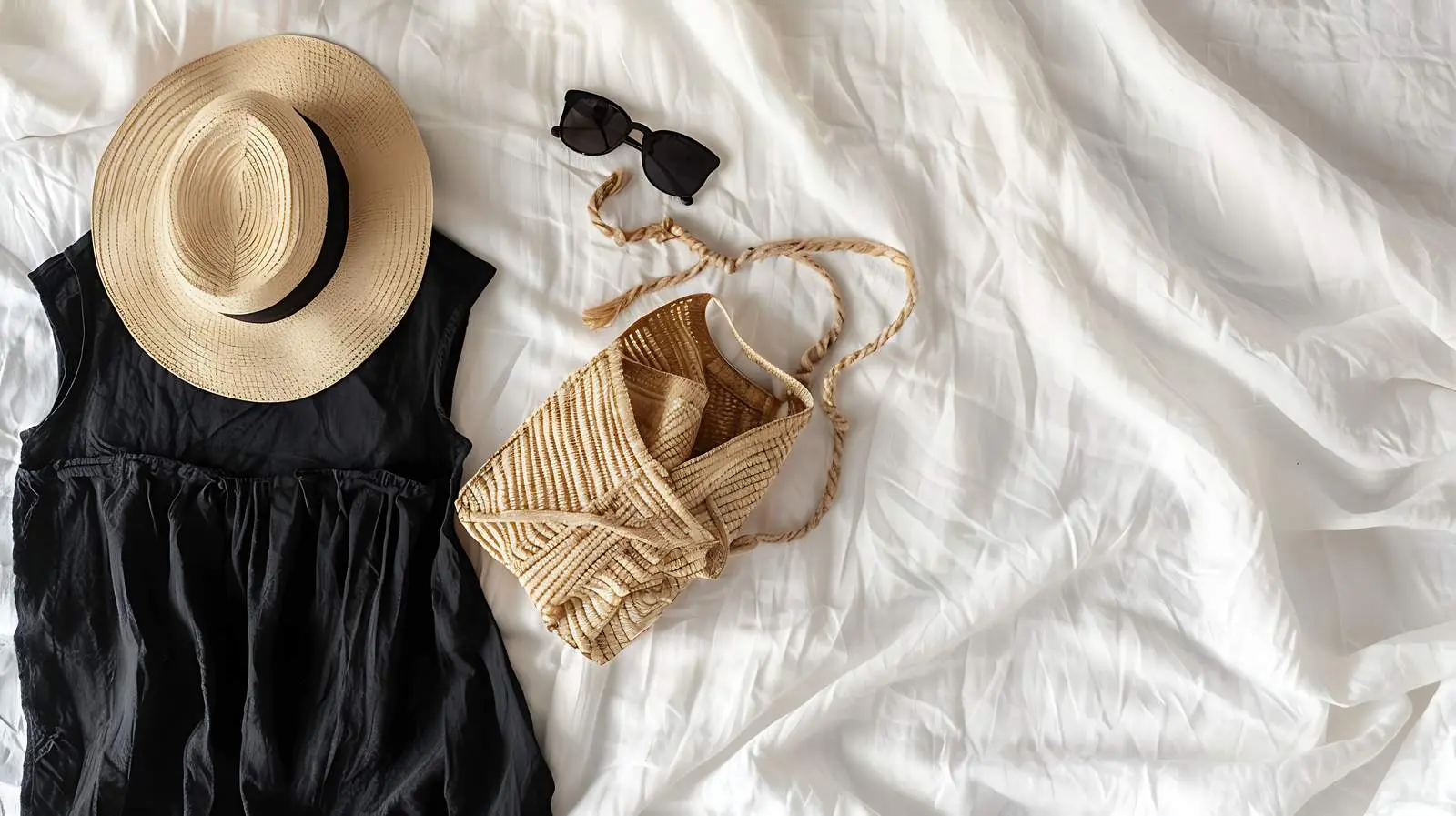 Feminine Summer Fashion with Straw Hat – free model image from Dotvec