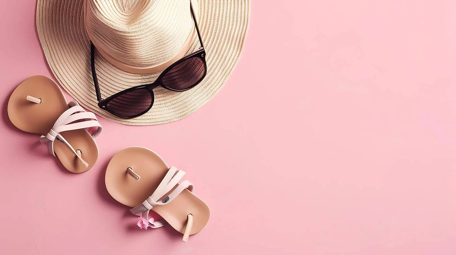 Feminine Summer Fashion with Straw Hat and Sunglasses – free outdoor leisure image from Dotvec