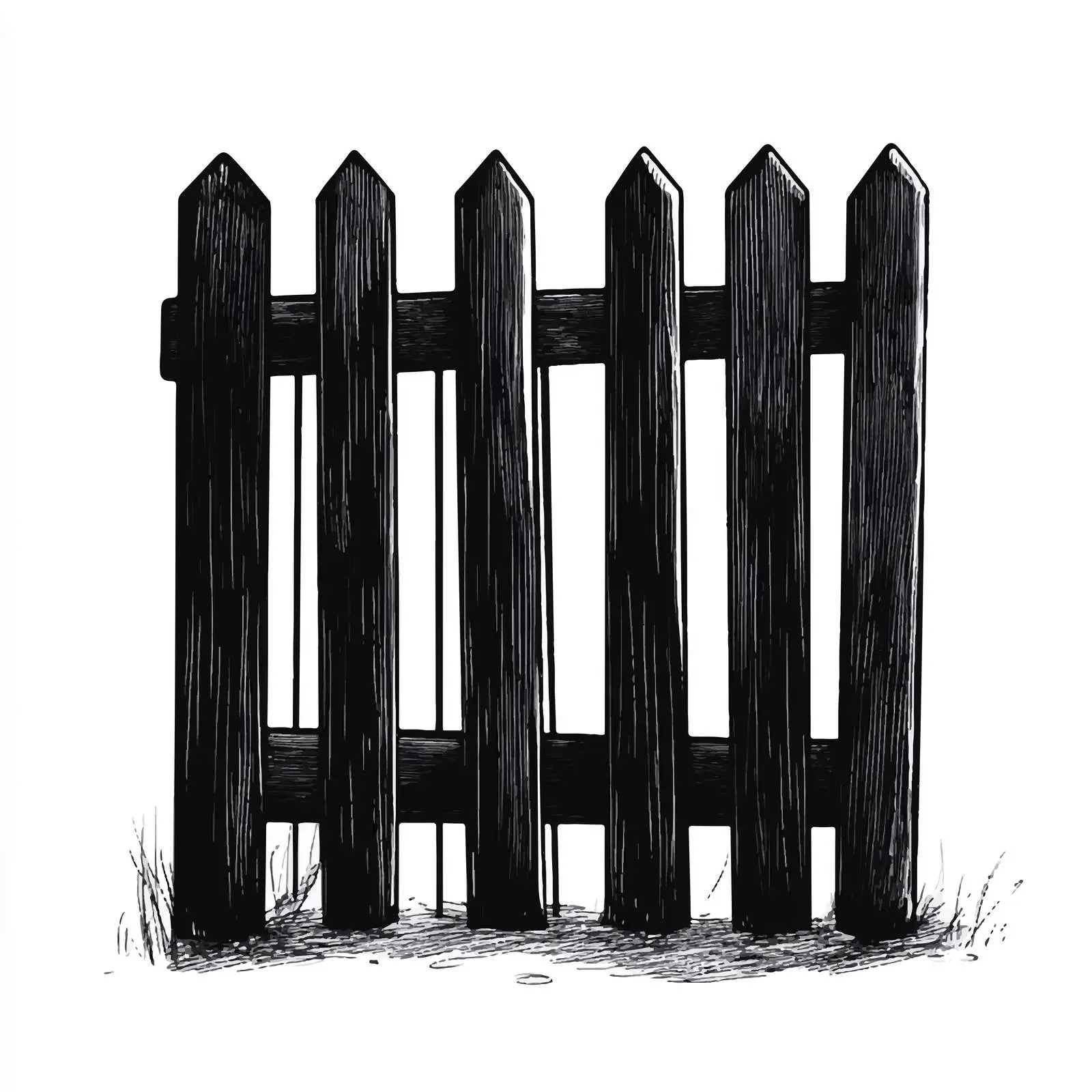 Black and White Cartoon Fence Vector Illustration — free download from Dotvec