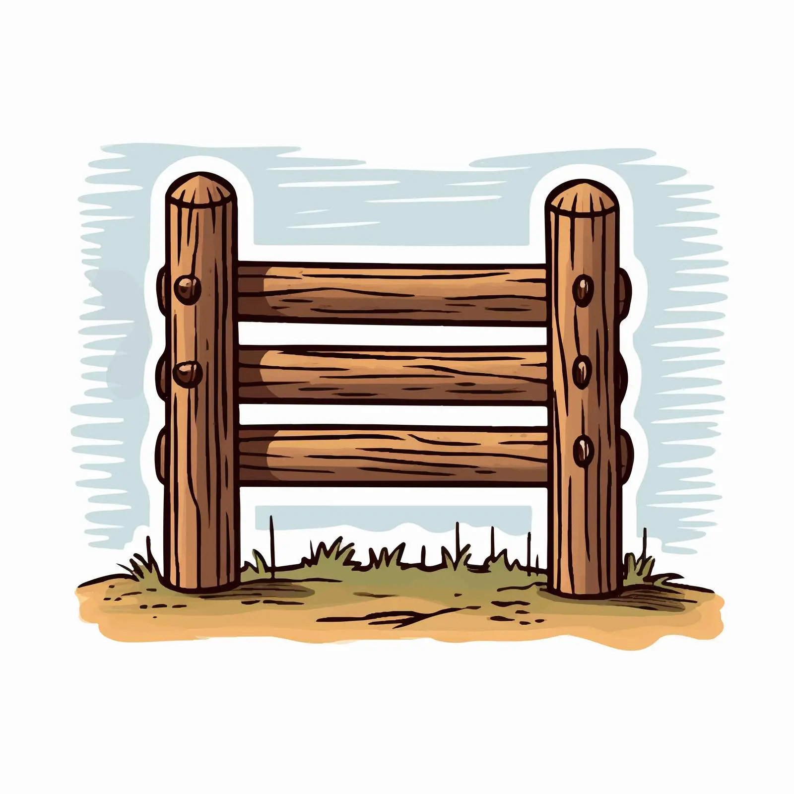 Wooden Fence Seal Stamp Cartoon Vector Illustration — free download from Dotvec