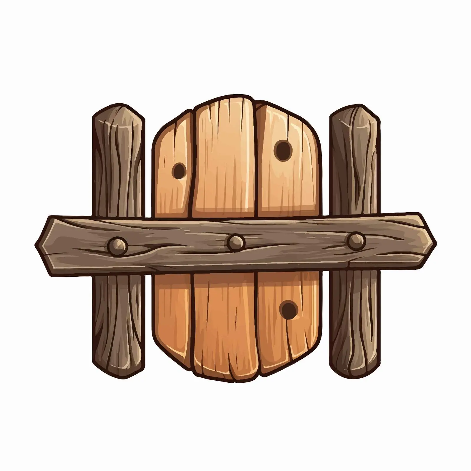 Wooden Fence Cartoon Seal Vector Illustration – free printable vector image from Dotvec