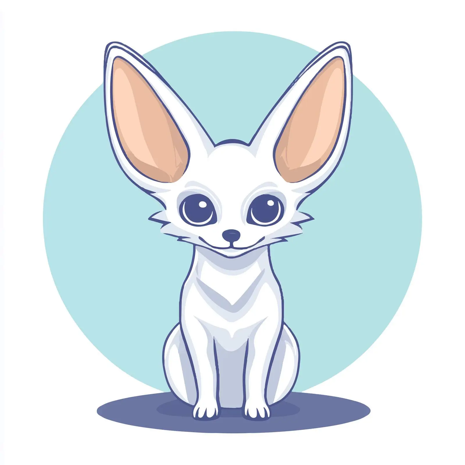 Fennec Fox Flat Vector Icon Illustration — free download from Dotvec