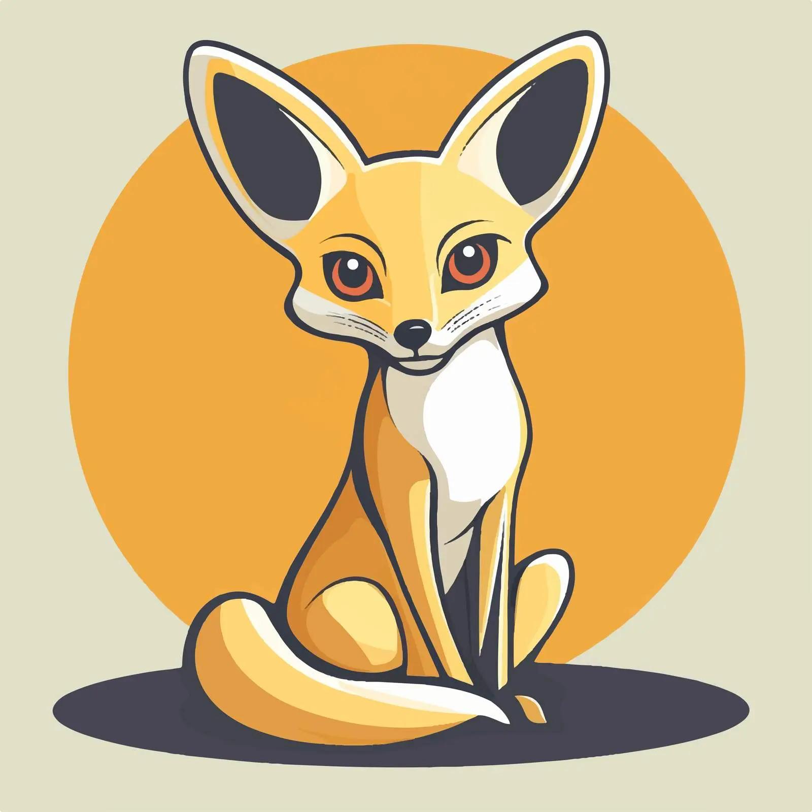 Fennec Fox Flat Vector Illustration Icon — free download from Dotvec