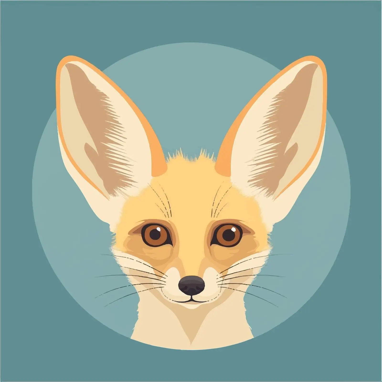 Flat Vector Illustration of Fennec Fox Icon — free download from Dotvec