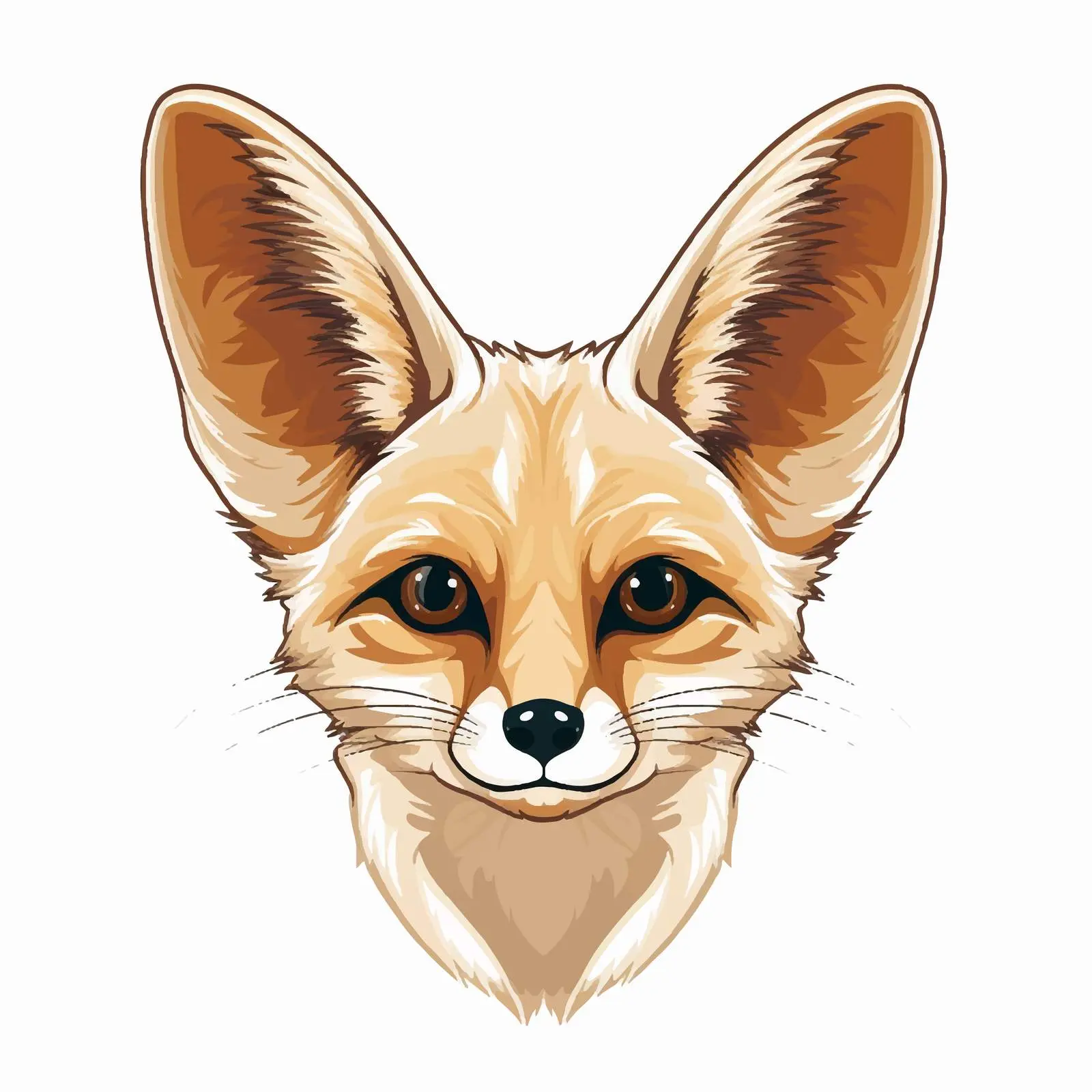 Fennec Fox Line Vector Illustration on White Background — free download from Dotvec