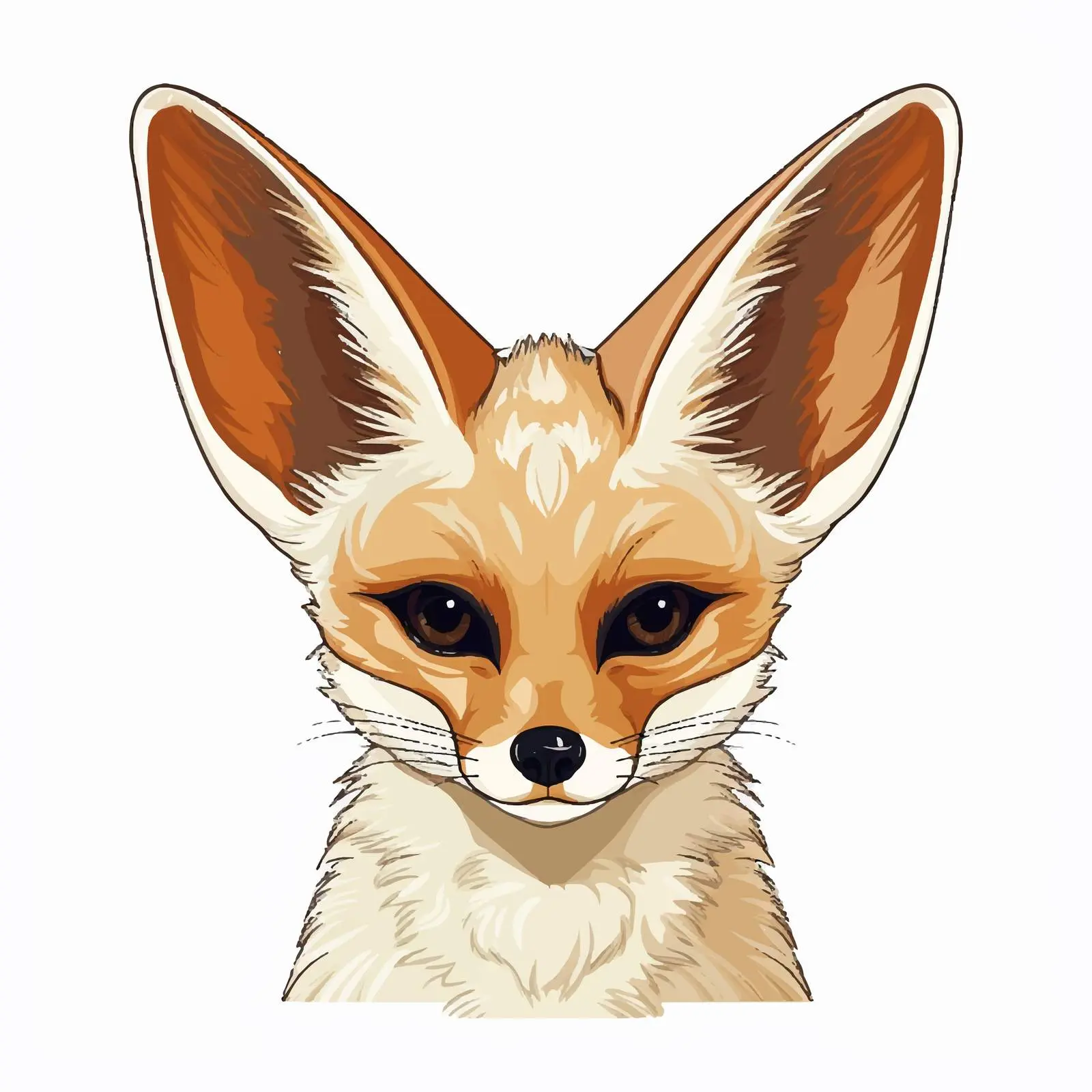 Fennec Fox Line Vector Illustration on White Background — free download from Dotvec