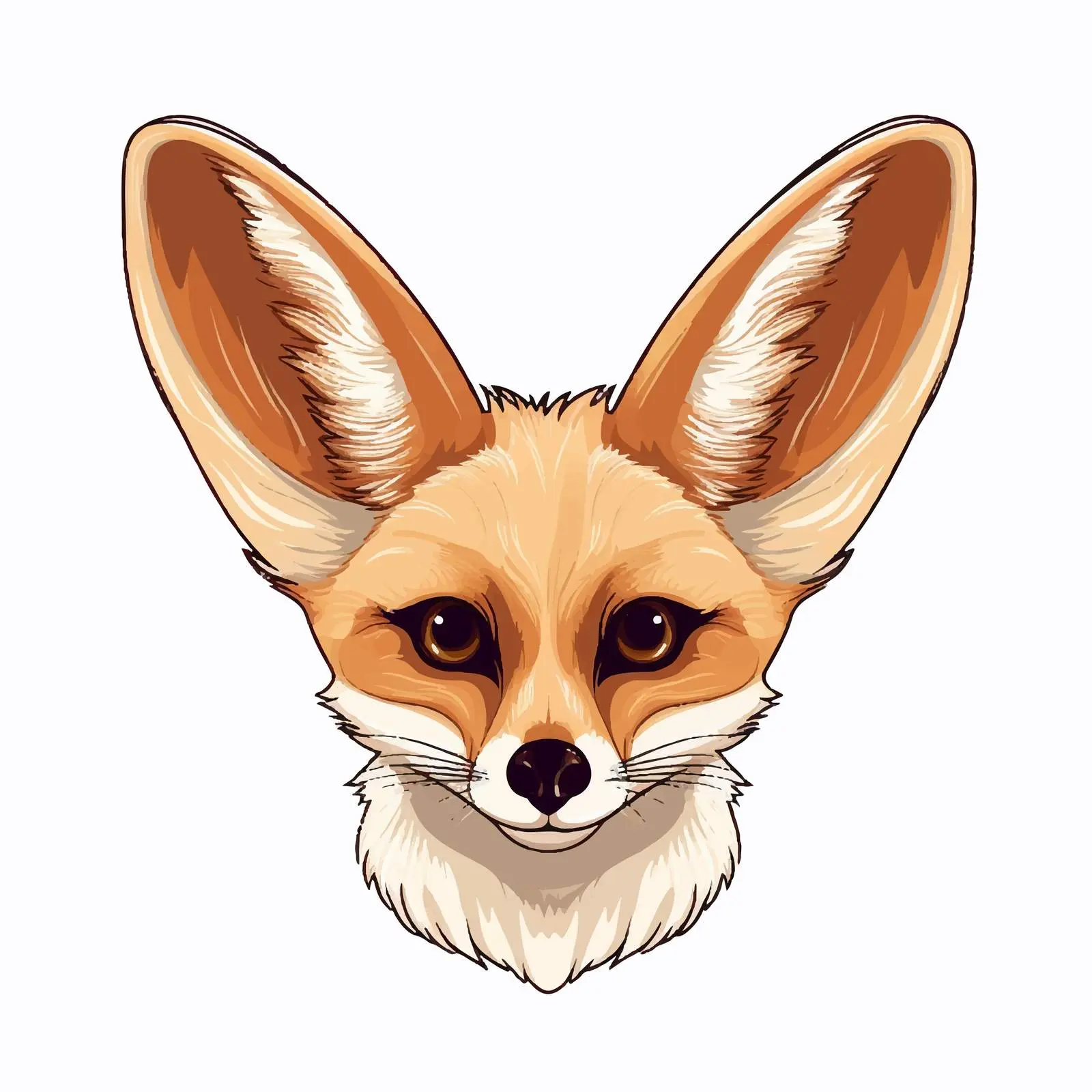 Fennec Fox Vector Illustration on White Background — free download from Dotvec