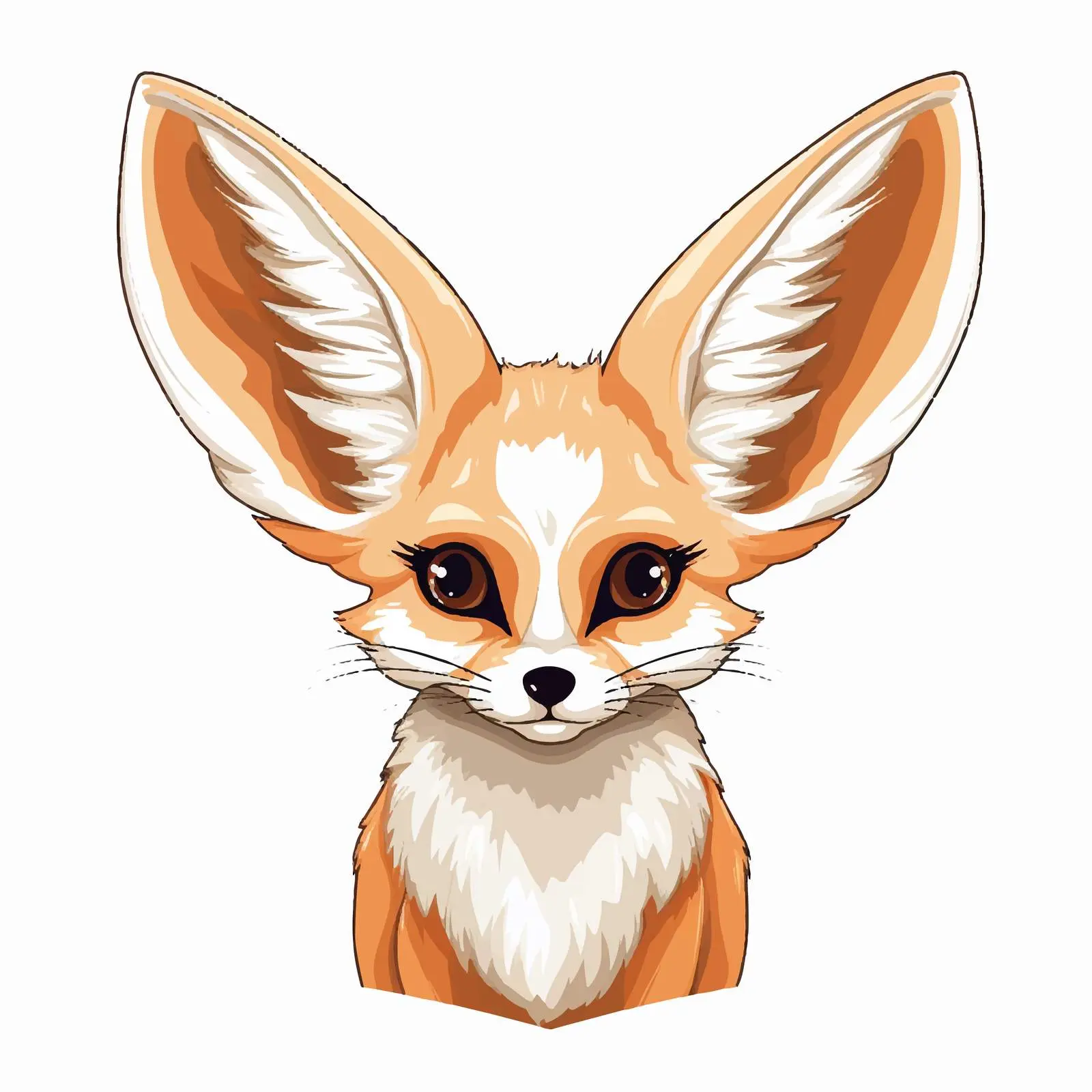 Fennec Fox Vector Illustration on White Background — free download from Dotvec