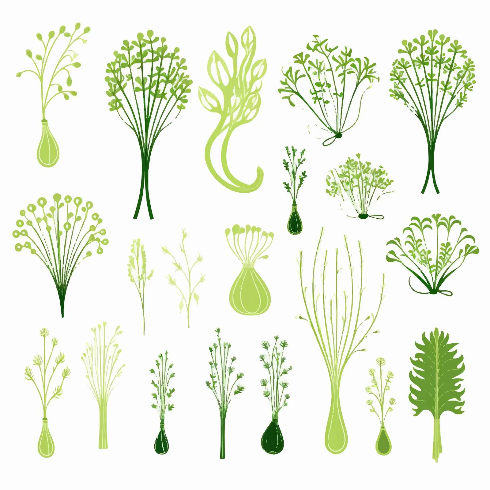 Fennel Silhouettes in Scandinavian Style – free botanical graphics image from Dotvec