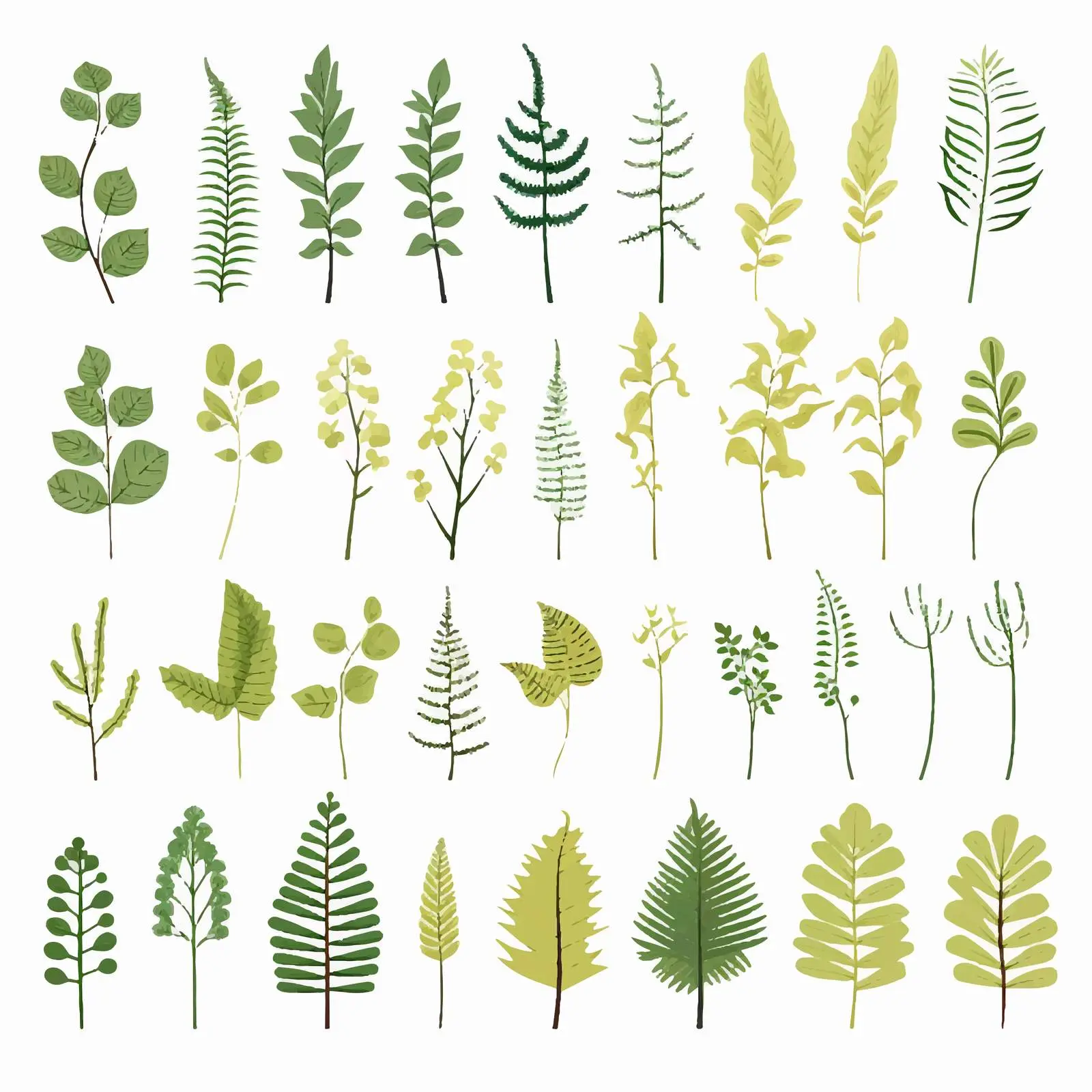Hand-Drawn Fern Sprouts and Fronds Collection — free download from Dotvec