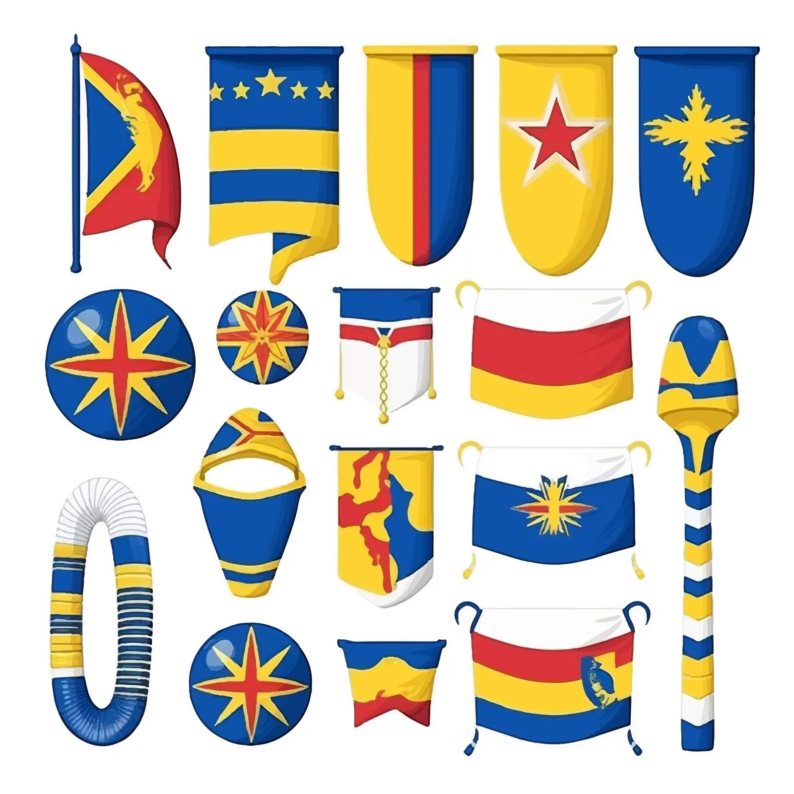 Colorful Festival Clip Art Featuring National Flags — free download from Dotvec