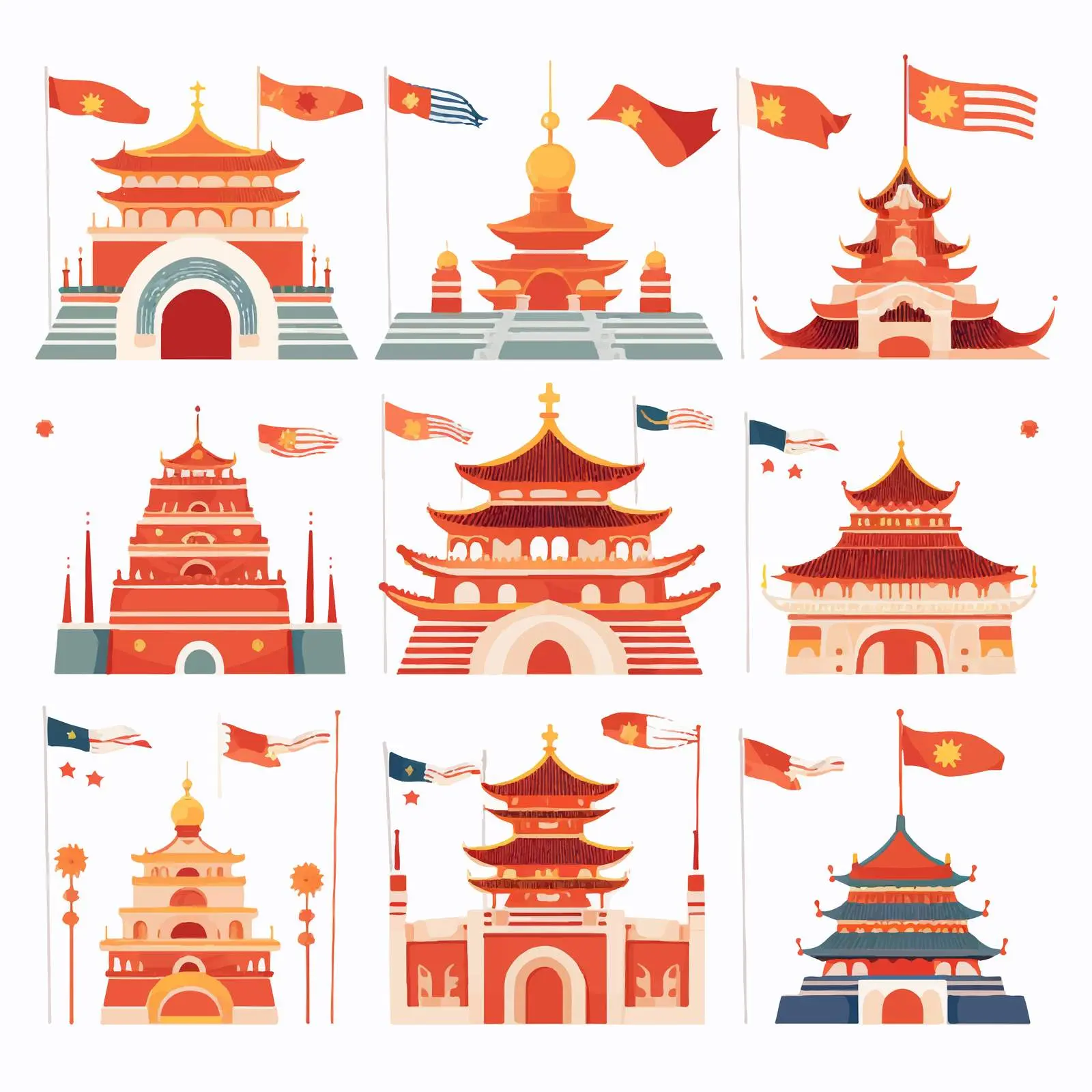 Festival Clip Art in National Flag Colors — free download from Dotvec