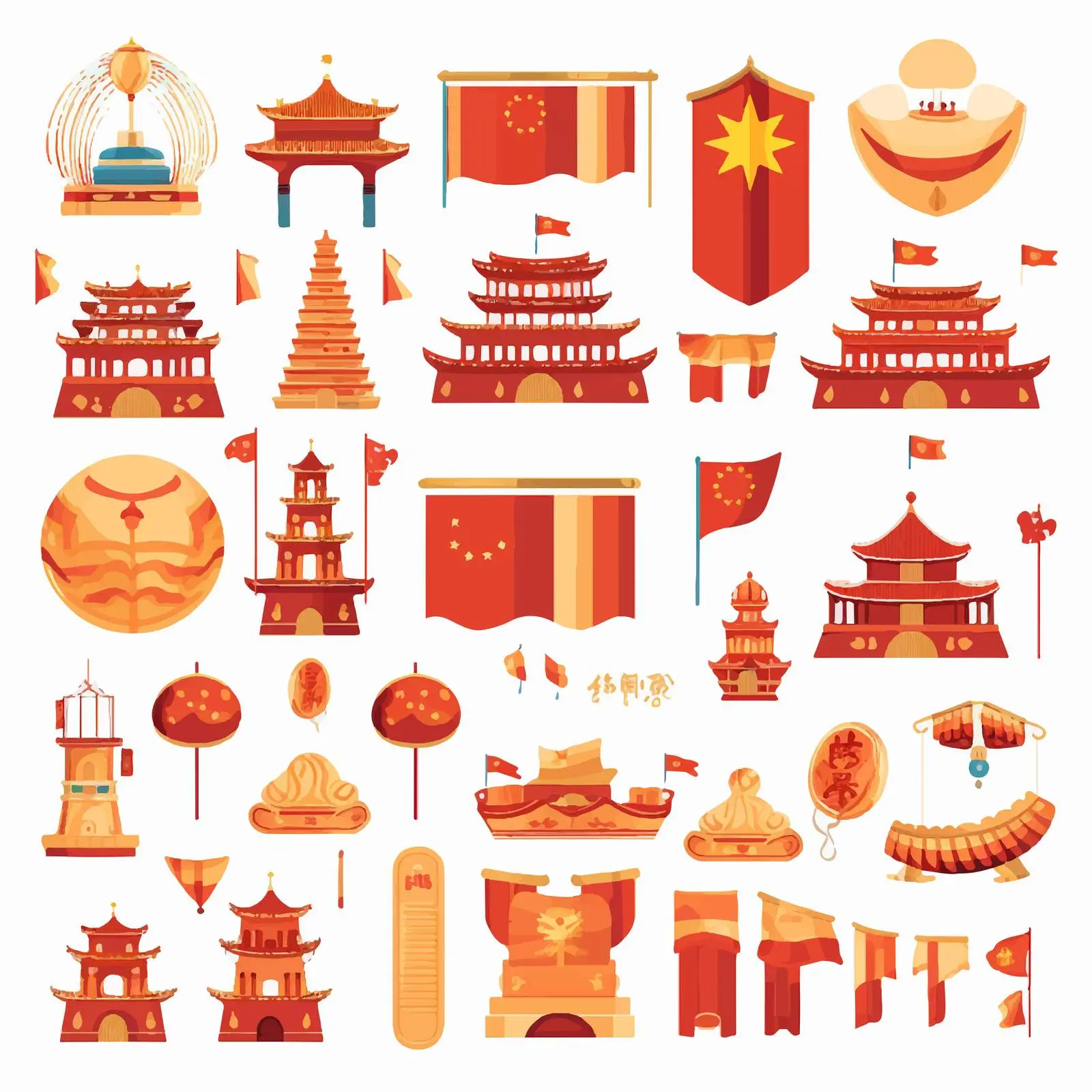 Festival Clipart with National Flag Colors – free emblems image from Dotvec