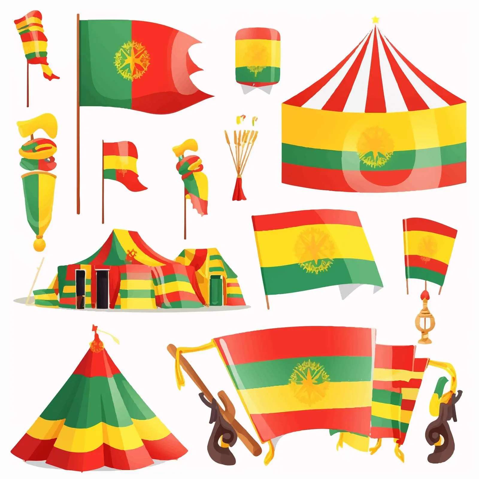 Festival Clip Art in National Flag Colors — free download from Dotvec