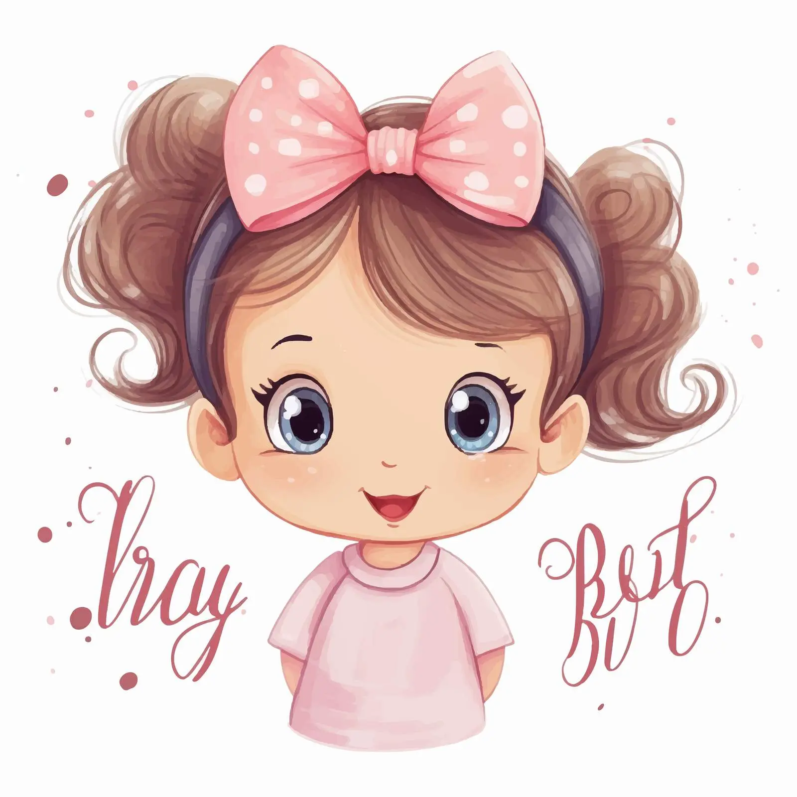 Funny Girl Festive Children's Card Vector — free download from Dotvec