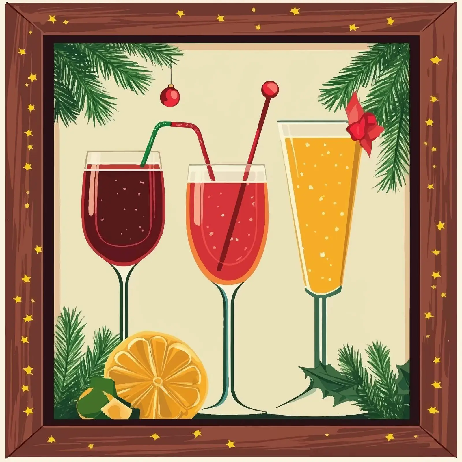 Festive Drinks and Christmas Decor Vector Design – free colorful drink image from Dotvec