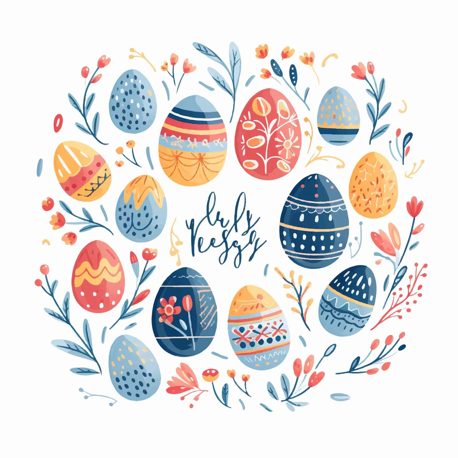 Happy Easter Greeting Card Template Vectors — free download from Dotvec