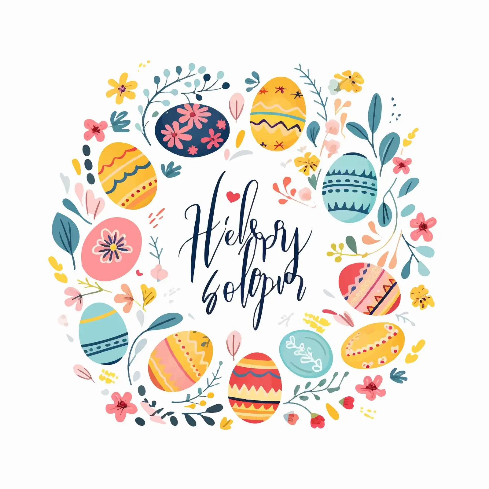 Happy Easter Festive Greeting Card Template — free download from Dotvec