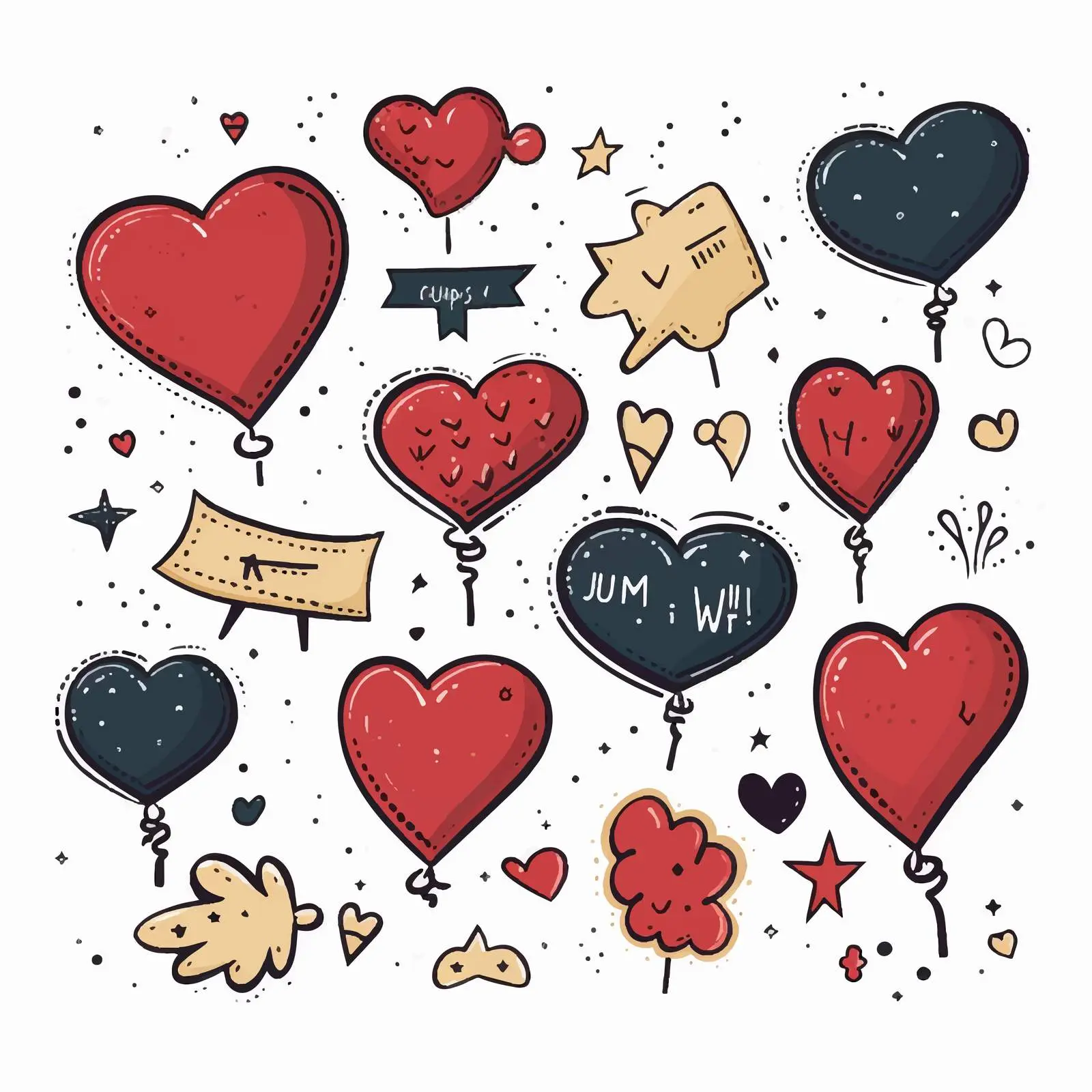 Festive Hand-Drawn Speech Bubbles Set – free speech bubbles image from Dotvec