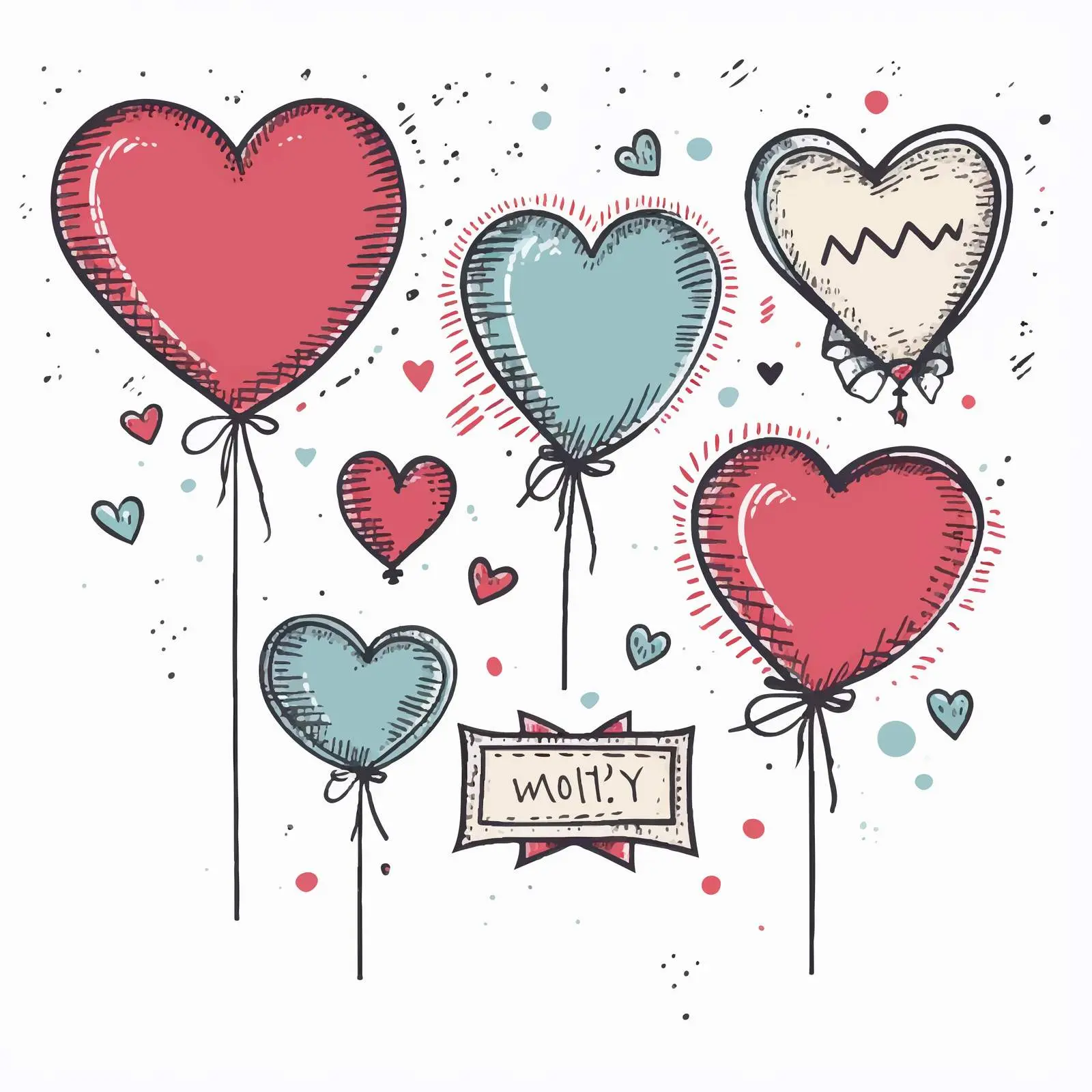 Festive Hand-Drawn Speech Bubbles with Elements — free download from Dotvec