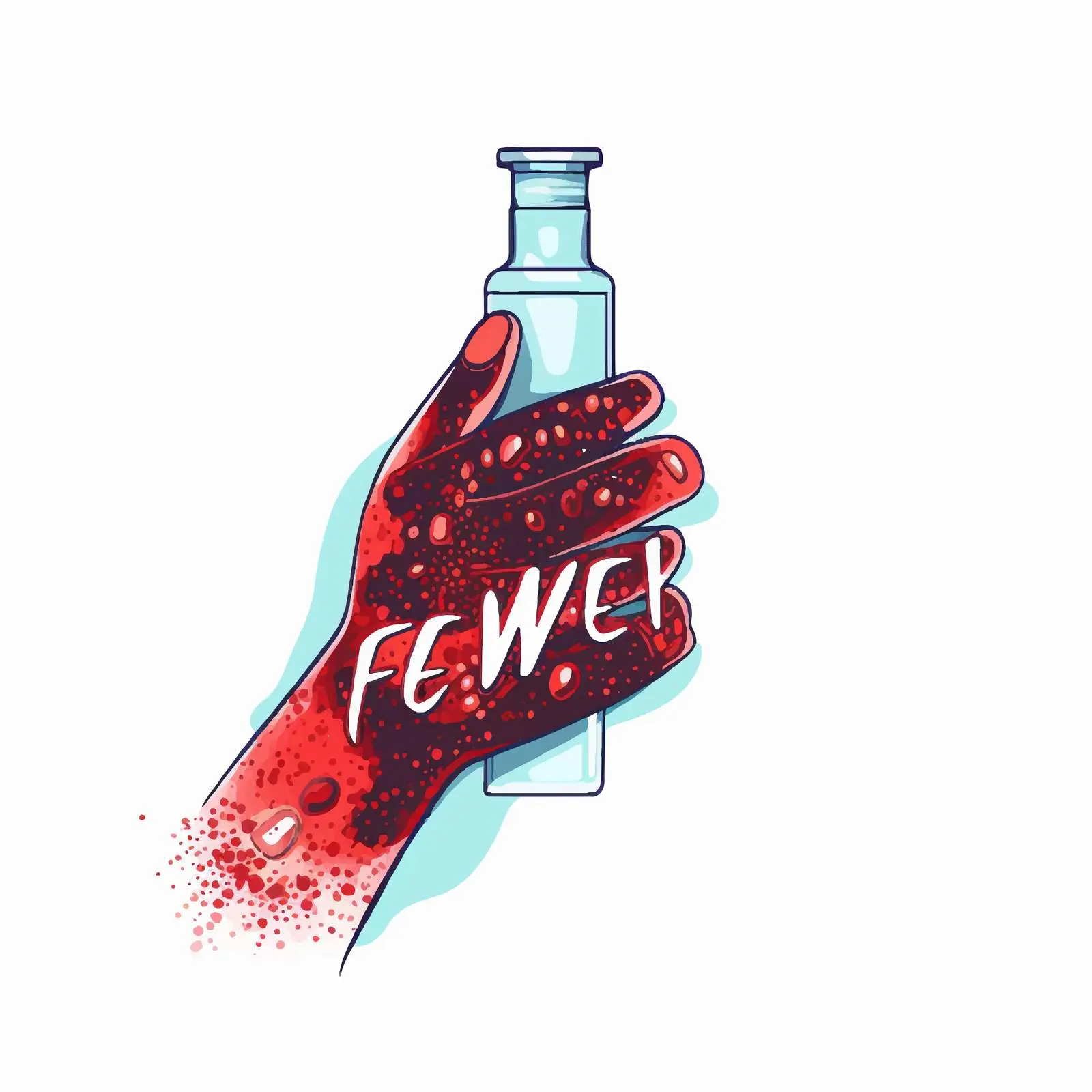 Fever Font Design with Hand Using Alcohol Gel — free download from Dotvec