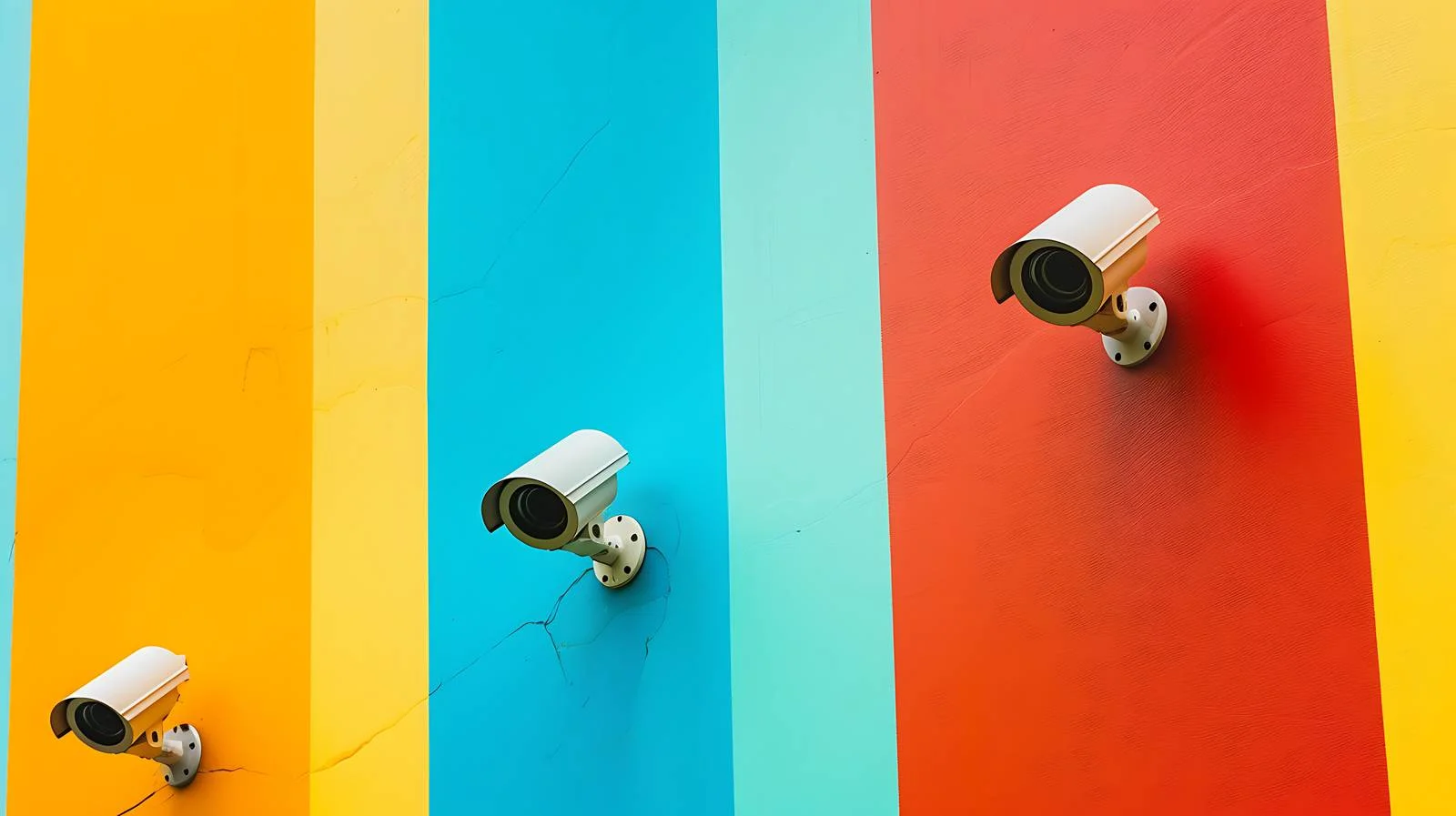 Colorful Wall Security Camera Installation — free download from Dotvec