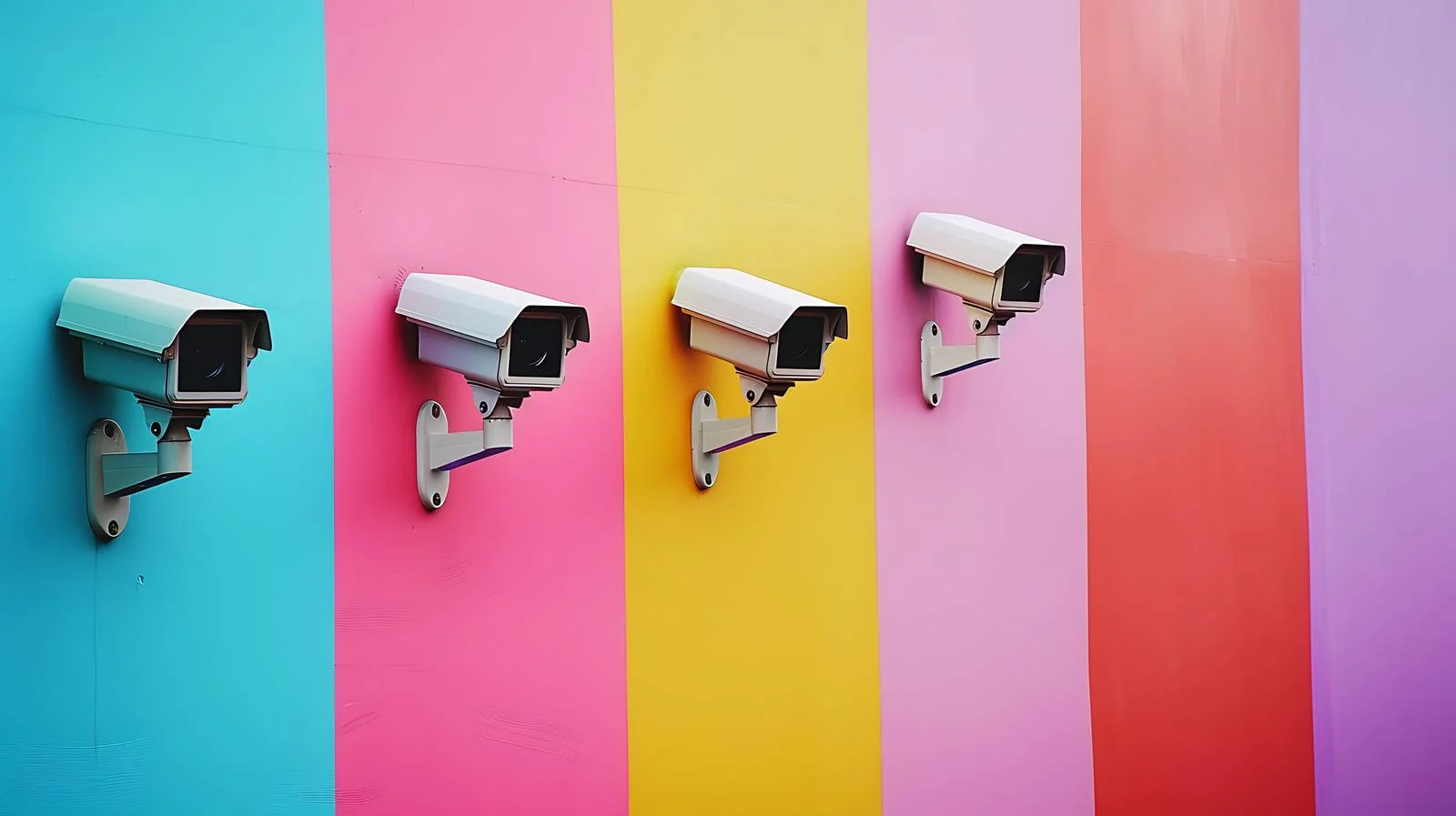 Colorful Wall Security Cameras — free download from Dotvec
