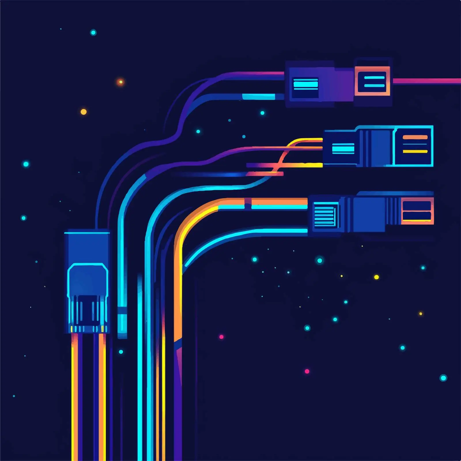 Flat Vector Illustration of Fiber Network Cable — free download from Dotvec