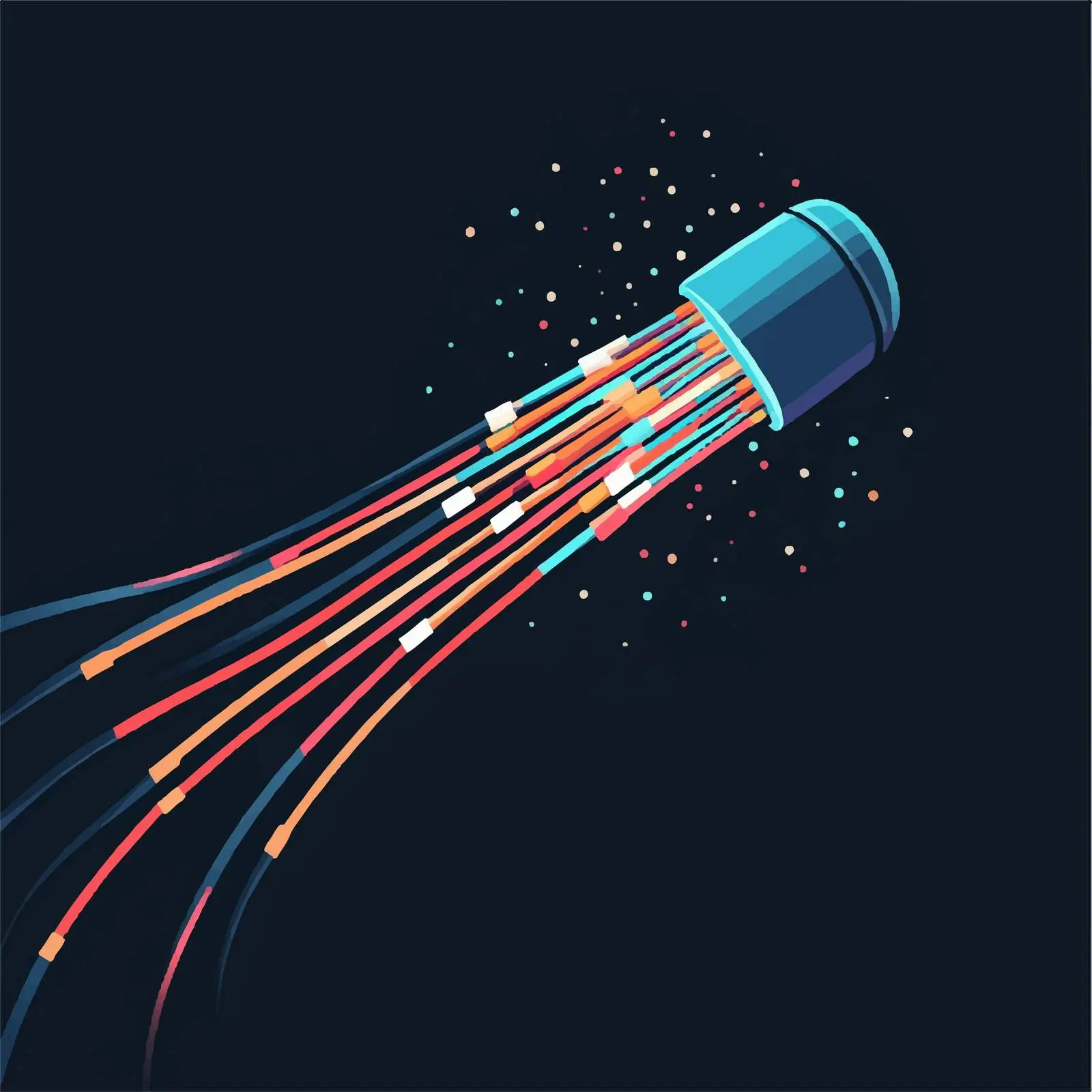 Flat Vector Illustration of Fiber Network Cable — free download from Dotvec