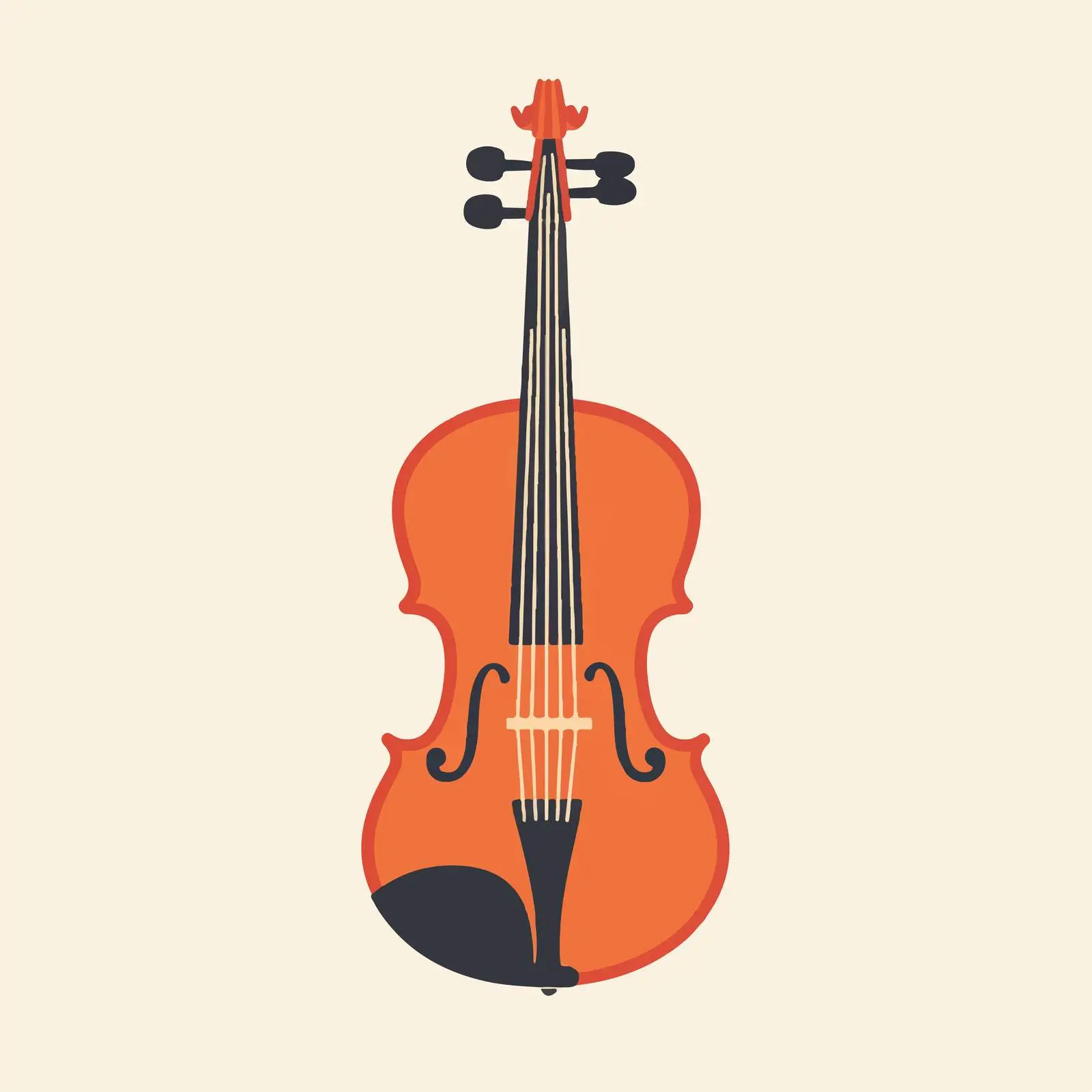 Flat Vector Illustration of Fiddle Musical Instrument – free soundtrack image from Dotvec