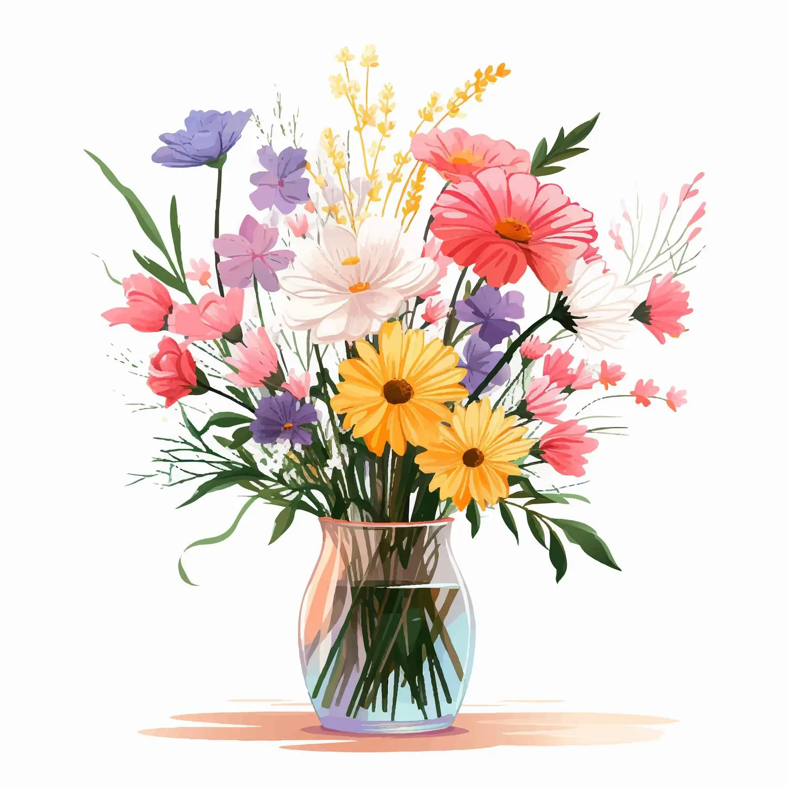 Field Flowers in Glass Vase — free download from Dotvec