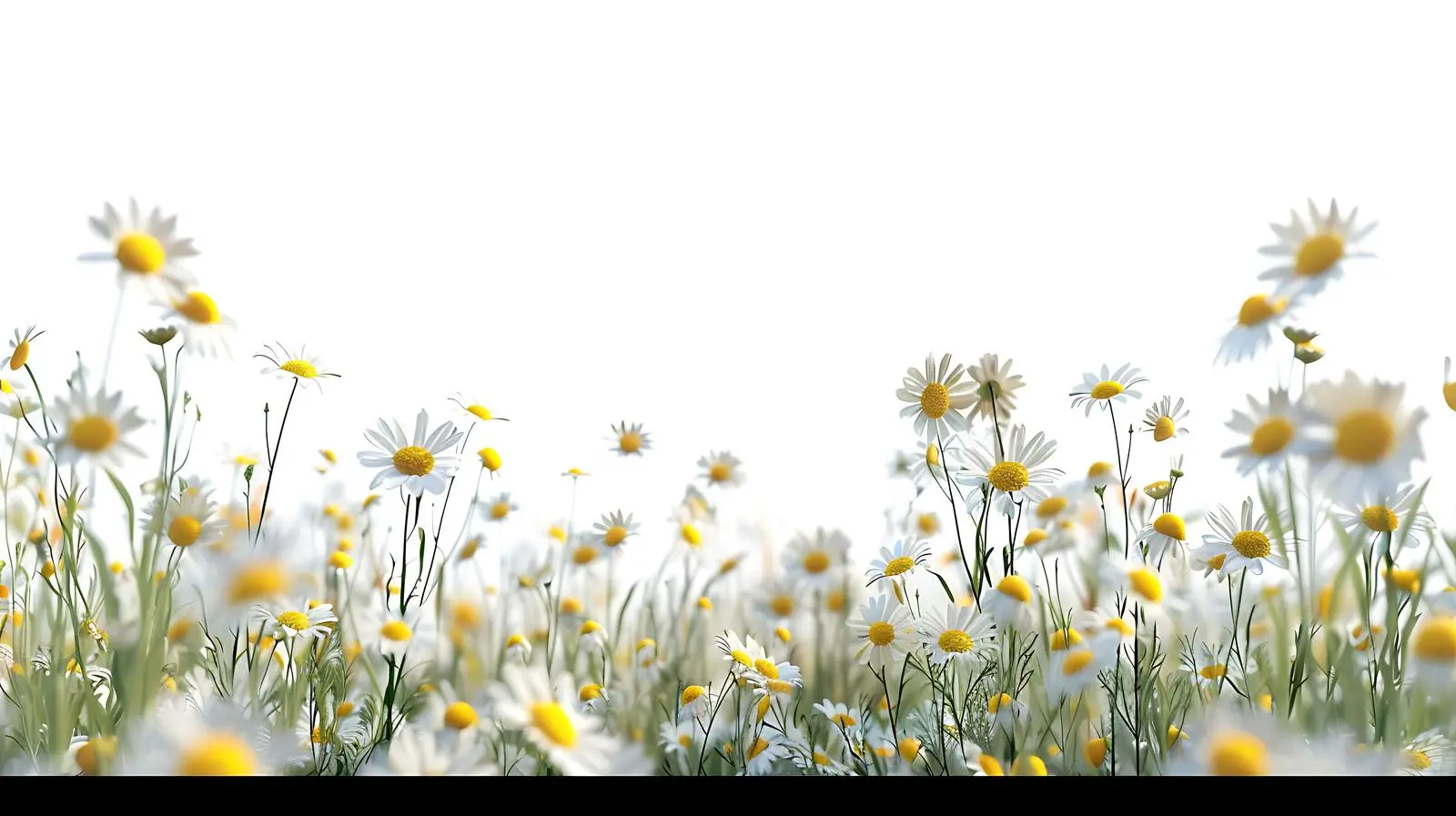 Chamomile Flower Field on White Background – free scenery image from Dotvec