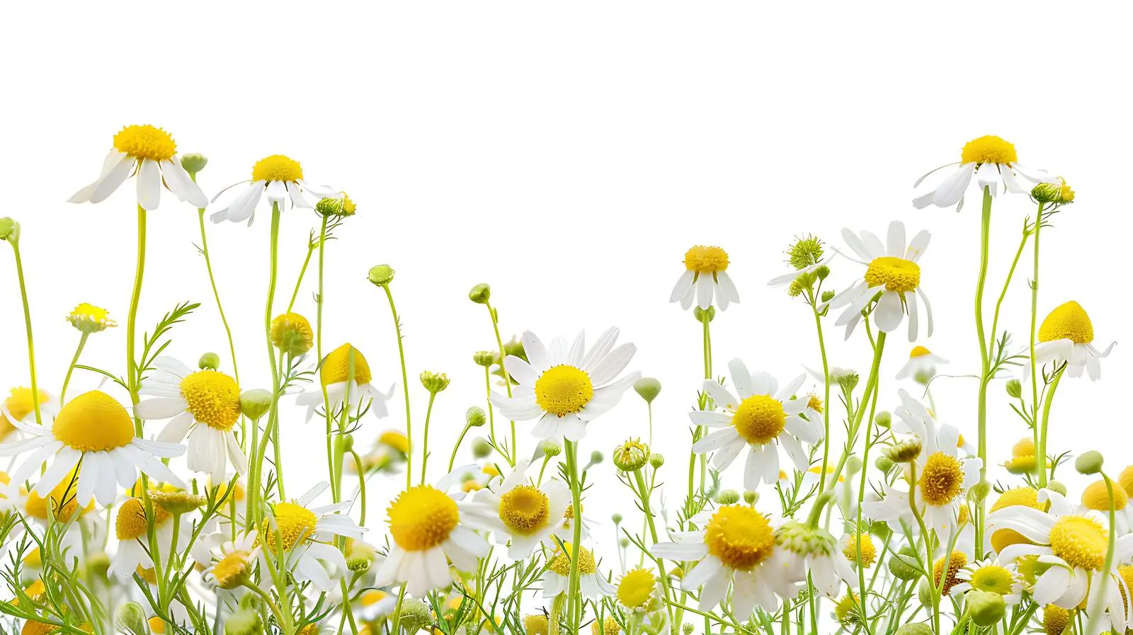 Chamomile Flower Field on White Background – free isolation image from Dotvec