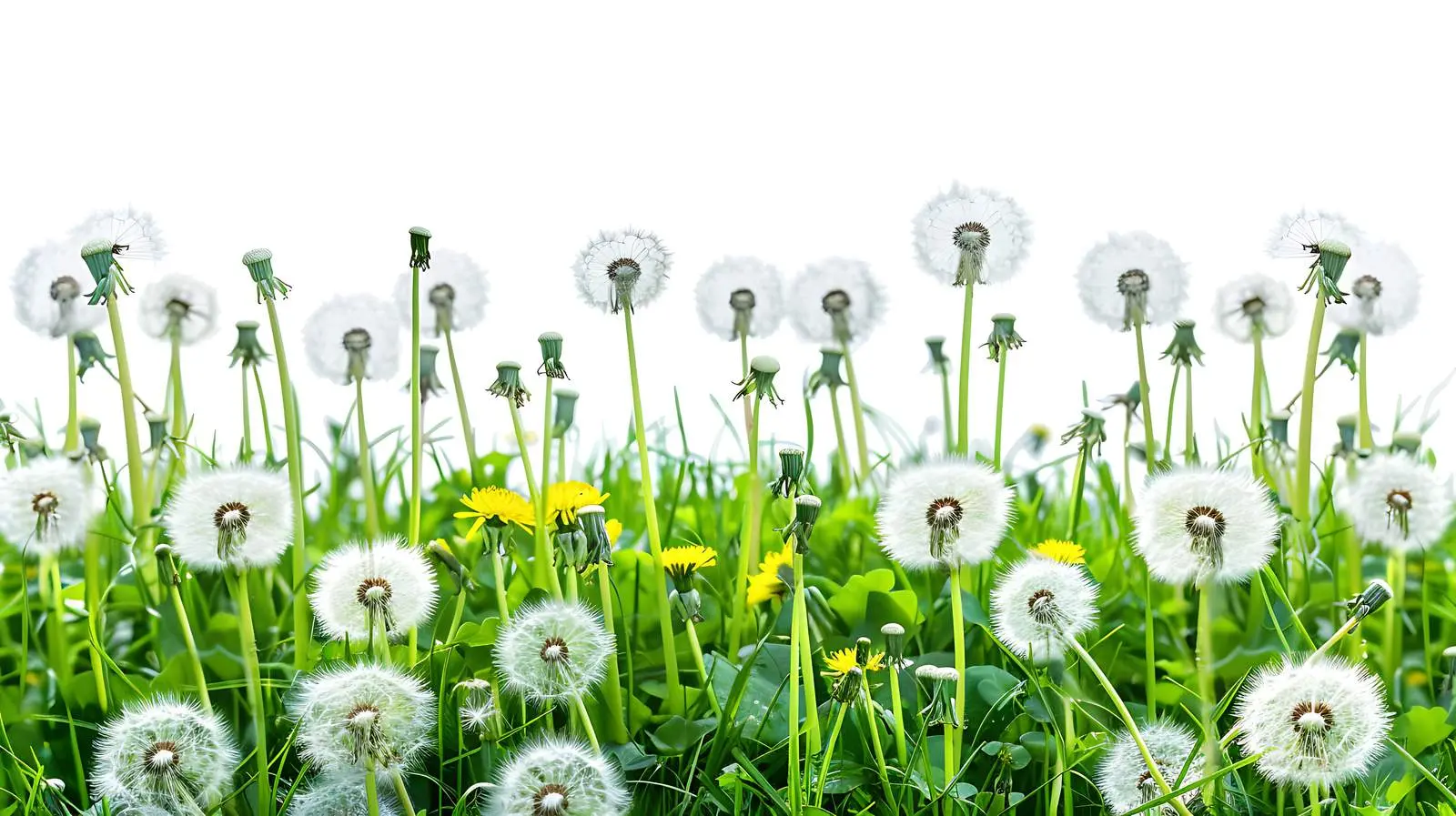 Aesthetic Field of Dandelions and Green Grass – free meadow image from Dotvec