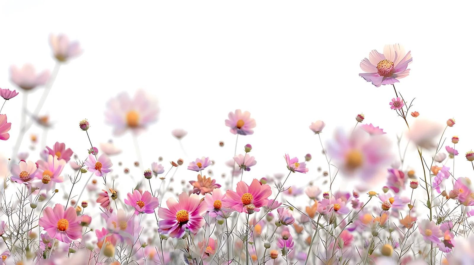 Vivid Field Flowers on White Background — free download from Dotvec