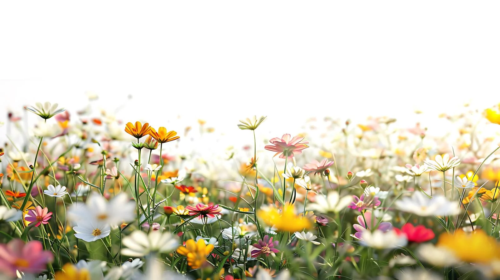 Vibrant Field Flowers on White Background — free download from Dotvec