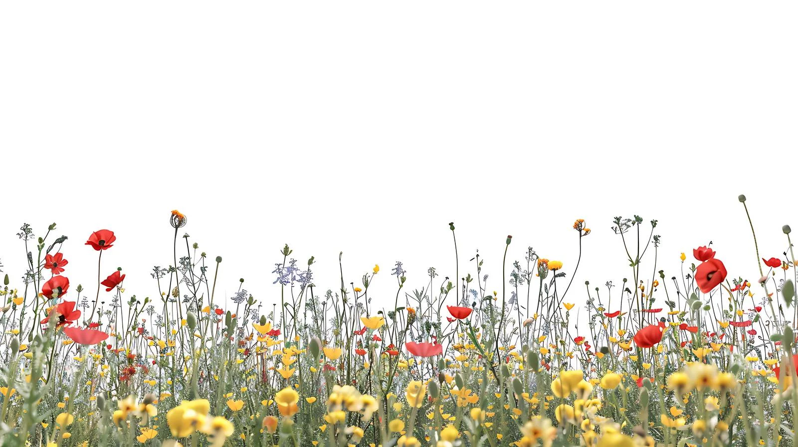 Serene Field of Flowers on White — free download from Dotvec