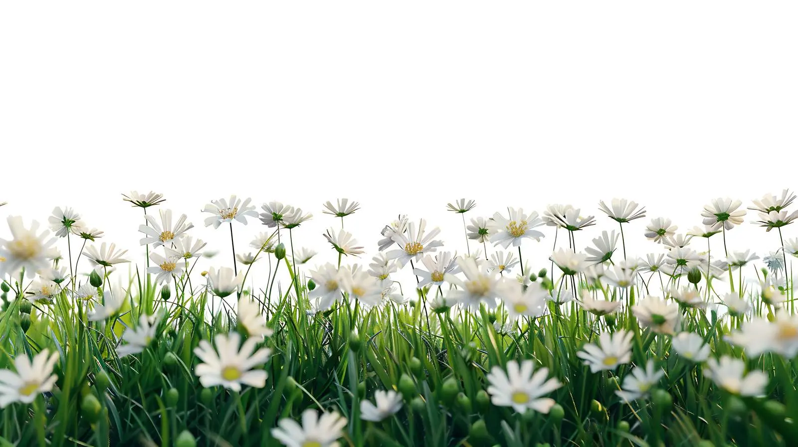 Field of White Flowers and Green Grass – free meadow image from Dotvec