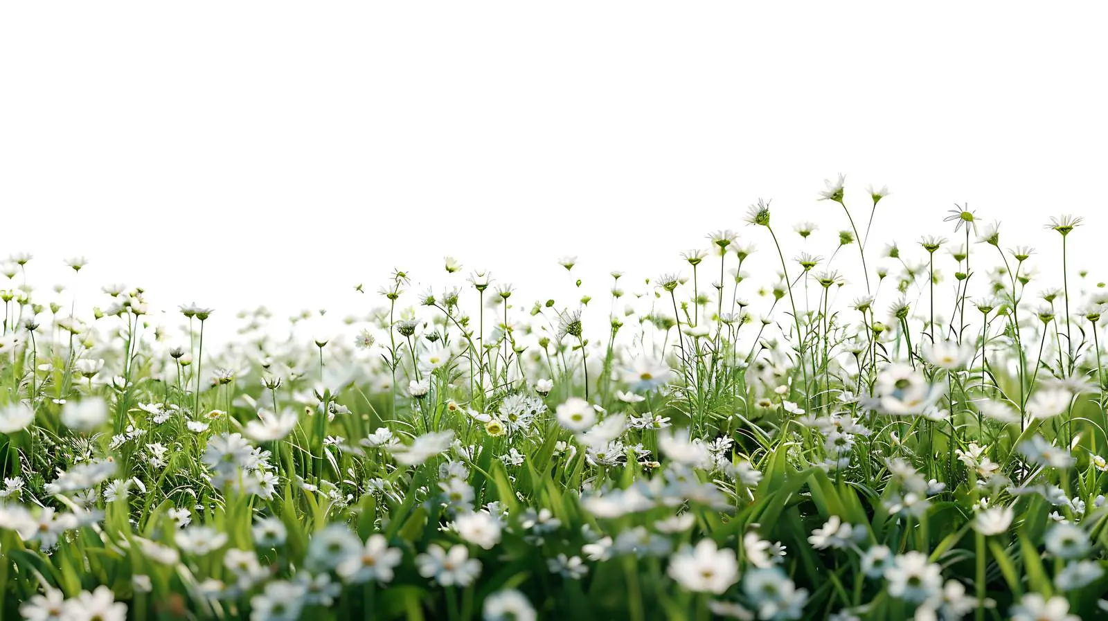Field of White Flowers and Green Grass – free meadow image from Dotvec