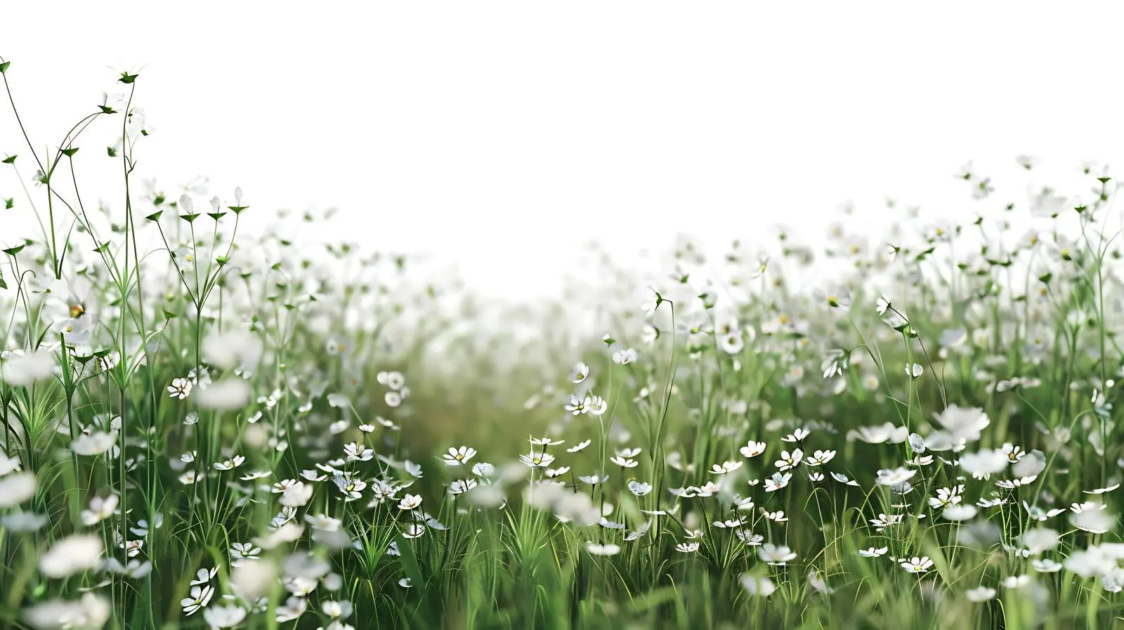 Vast Field of White Wildflowers in Green Landscape – free meadow image from Dotvec