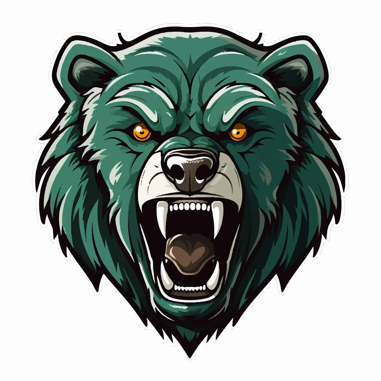 Fierce Bear Face in Green Badge Vector — free download from Dotvec